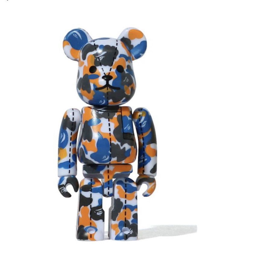 Bape Bape x Bearbrick 28th Anniversary Camo #1 100% Blue/Orange Size ONE SIZE - 1 Thumbnail
