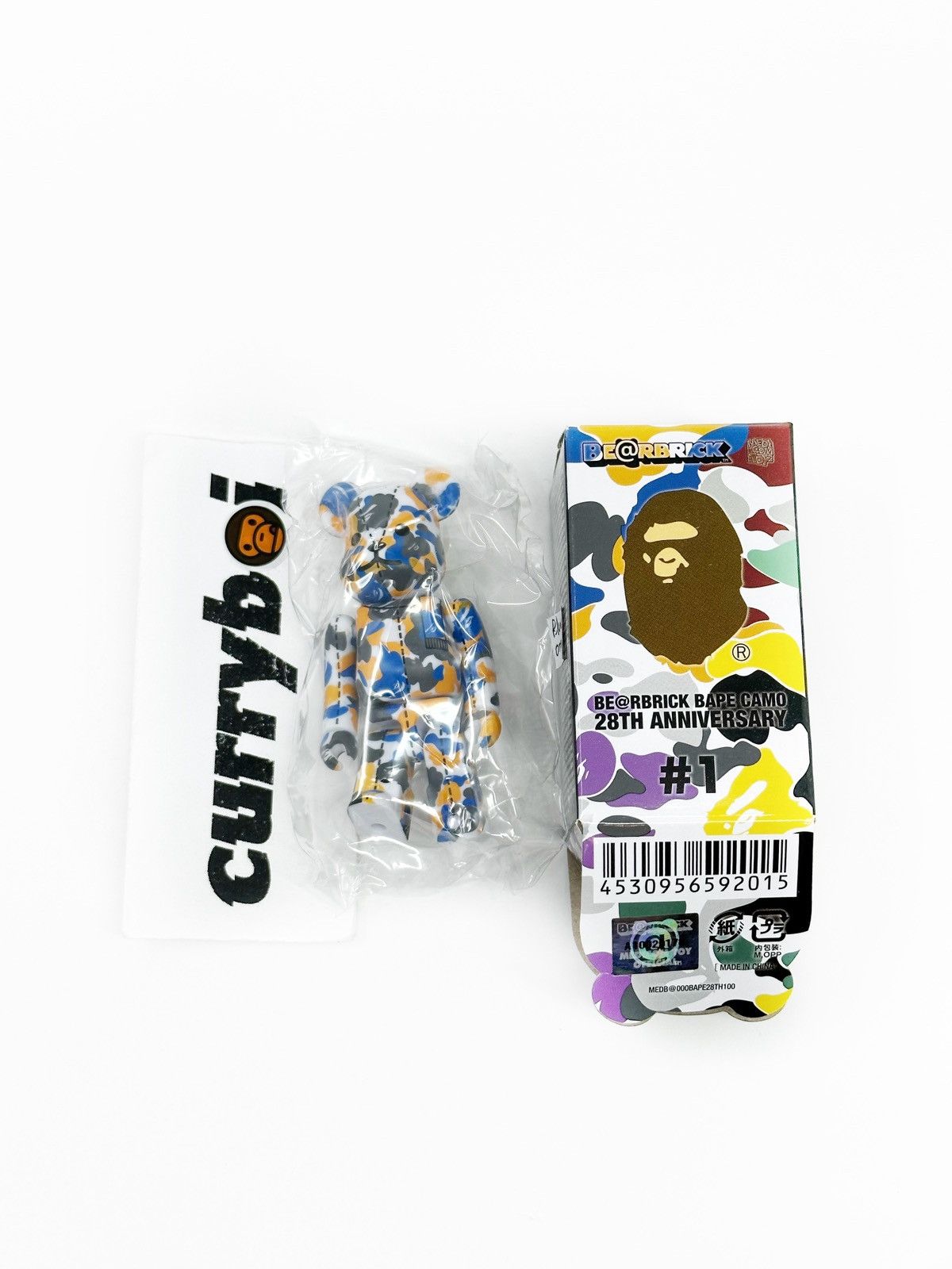Bape Bape x Bearbrick 28th Anniversary Camo #1 100% Blue/Orange Size ONE SIZE - 3 Thumbnail