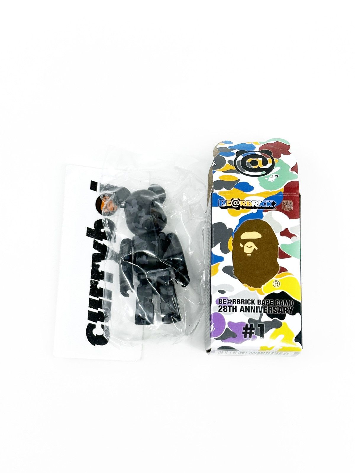 Bape Bape x Bearbrick 28th Anniversary Camo #1 100% Black/Grey Size ONE SIZE - 3 Thumbnail
