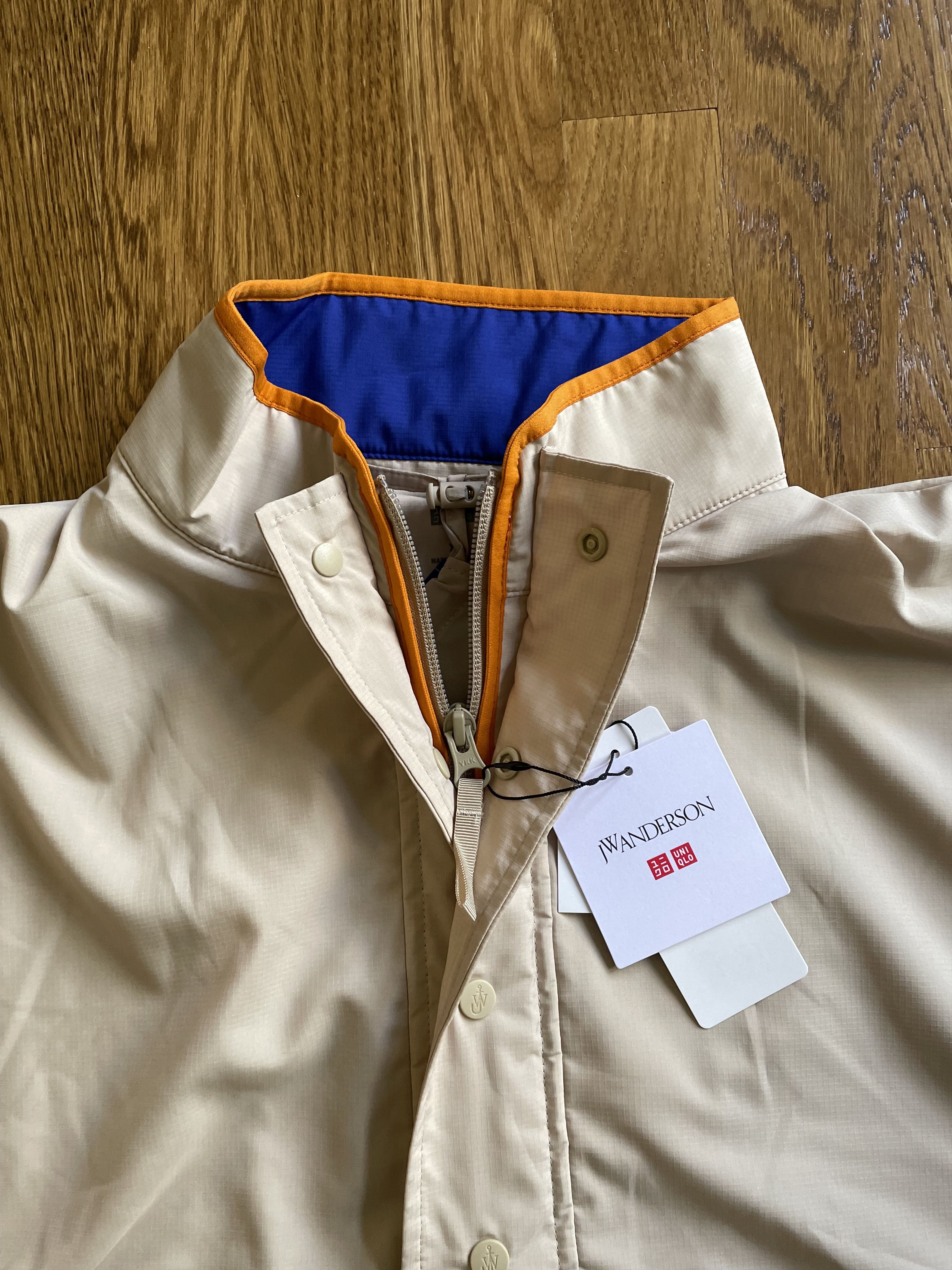 JW Anderson × Uniqlo Extra Small Beige Blue Pocketable Pullover Blouson Rain Size US XS / EU 42 / 0 - 5 Thumbnail
