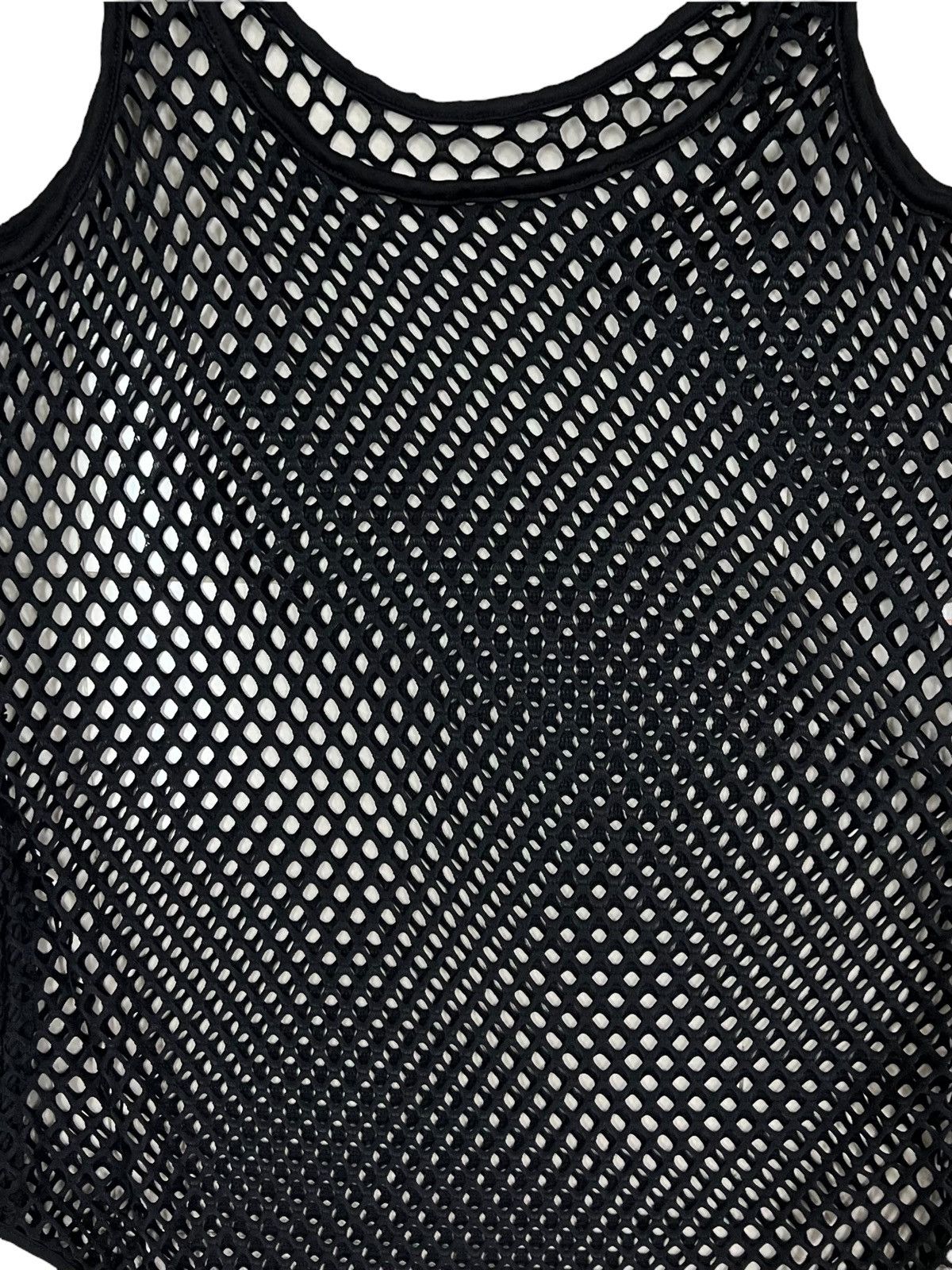 Designer SLEEVELESS BLACK FISHNET SEMI SHEER STRECHABLE BY TERRITORY Size US M / EU 48-50 / 2 - 6 Thumbnail