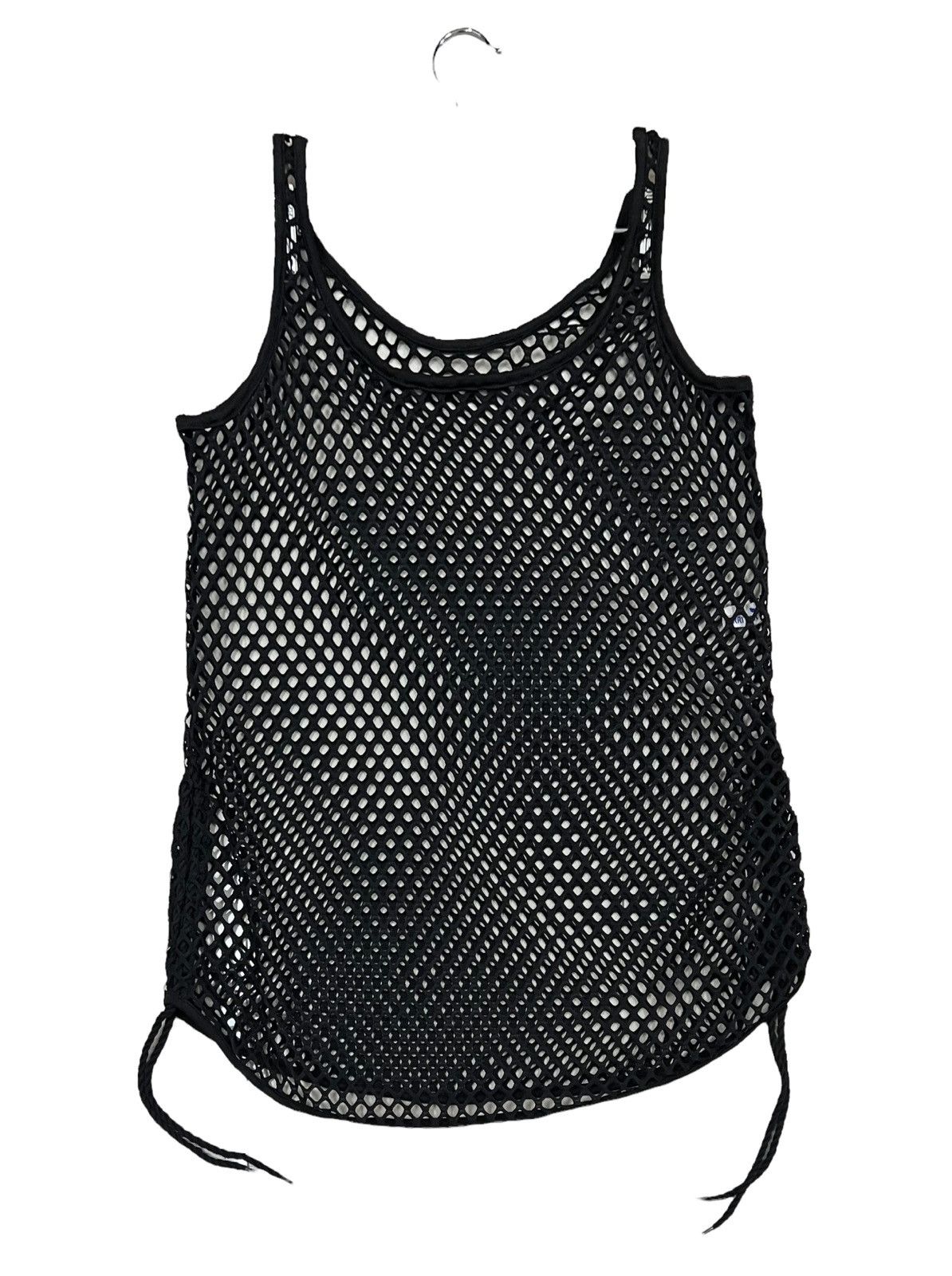 Designer SLEEVELESS BLACK FISHNET SEMI SHEER STRECHABLE BY TERRITORY Size US M / EU 48-50 / 2 - 4 Thumbnail