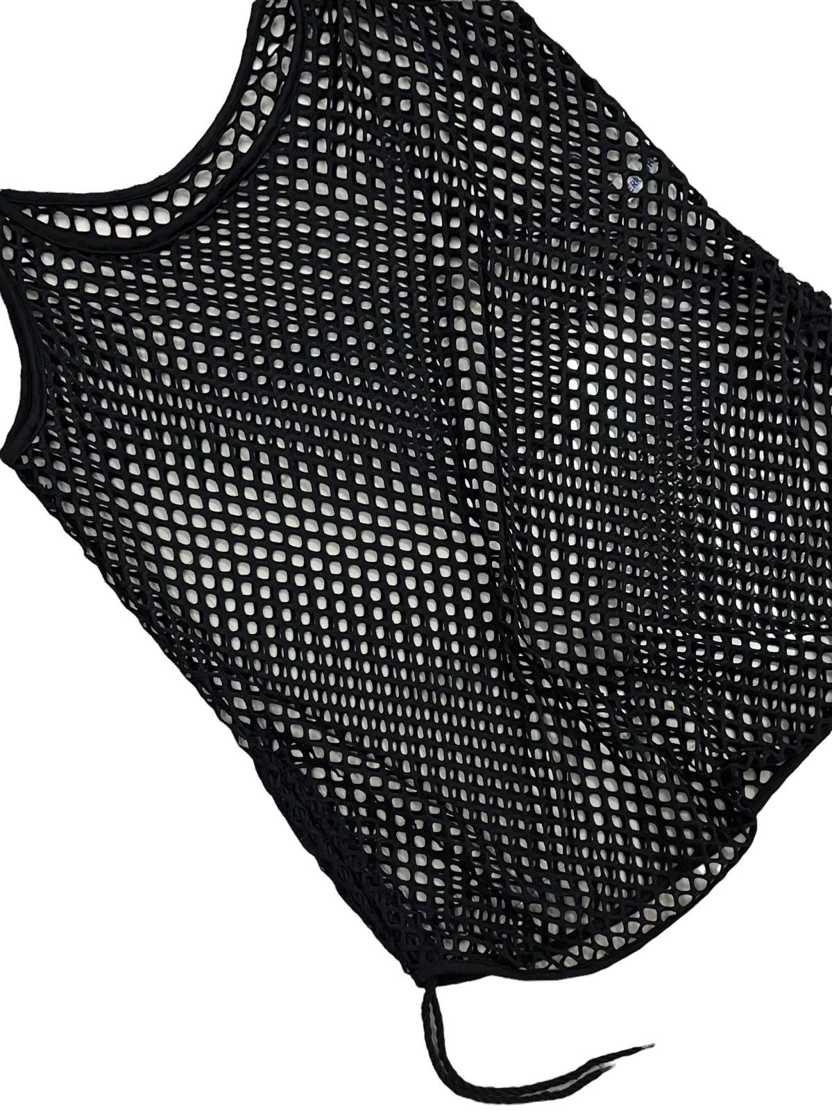 Designer SLEEVELESS BLACK FISHNET SEMI SHEER STRECHABLE BY TERRITORY Size US M / EU 48-50 / 2 - 8 Thumbnail
