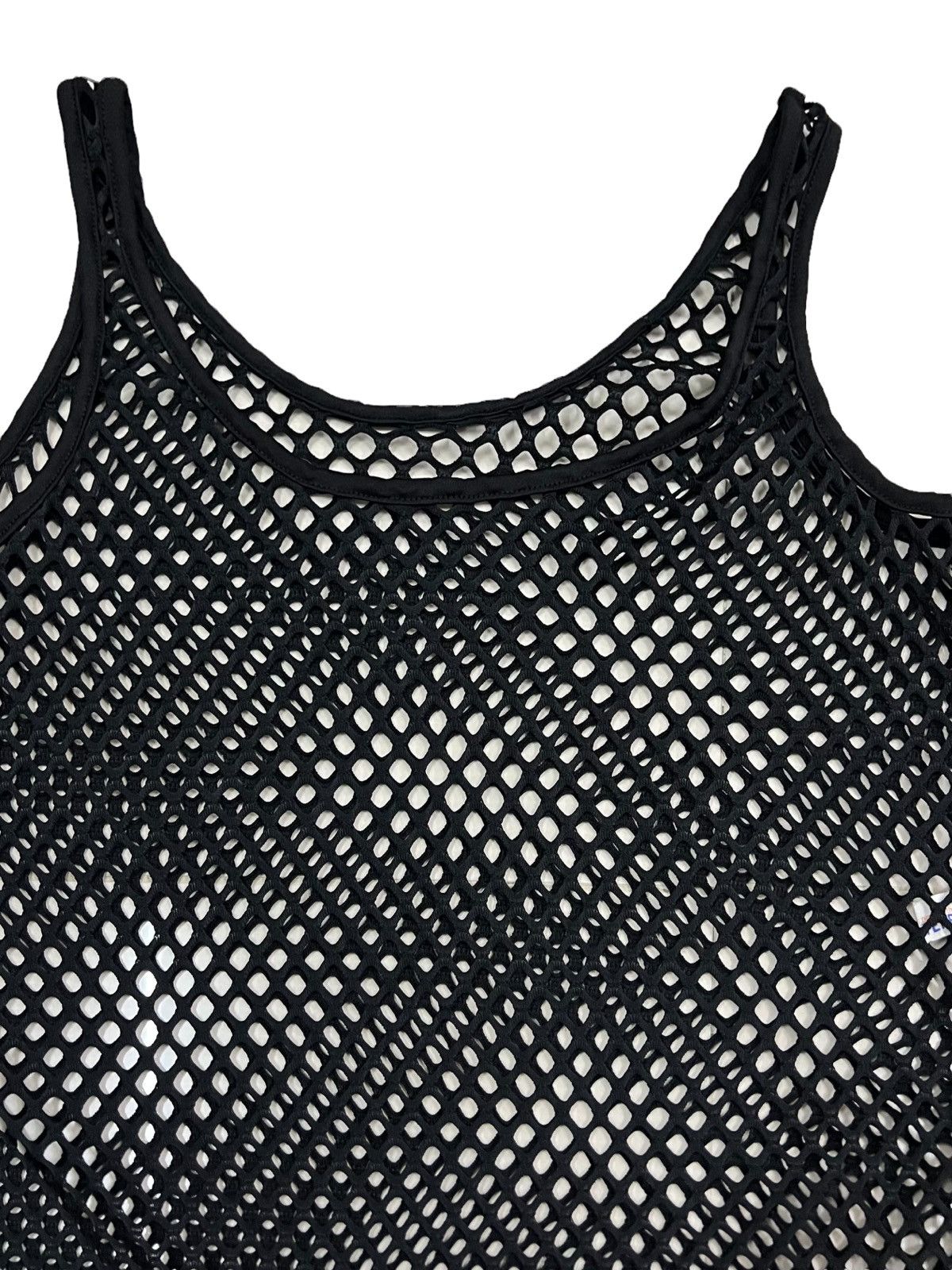 Designer SLEEVELESS BLACK FISHNET SEMI SHEER STRECHABLE BY TERRITORY Size US M / EU 48-50 / 2 - 5 Thumbnail