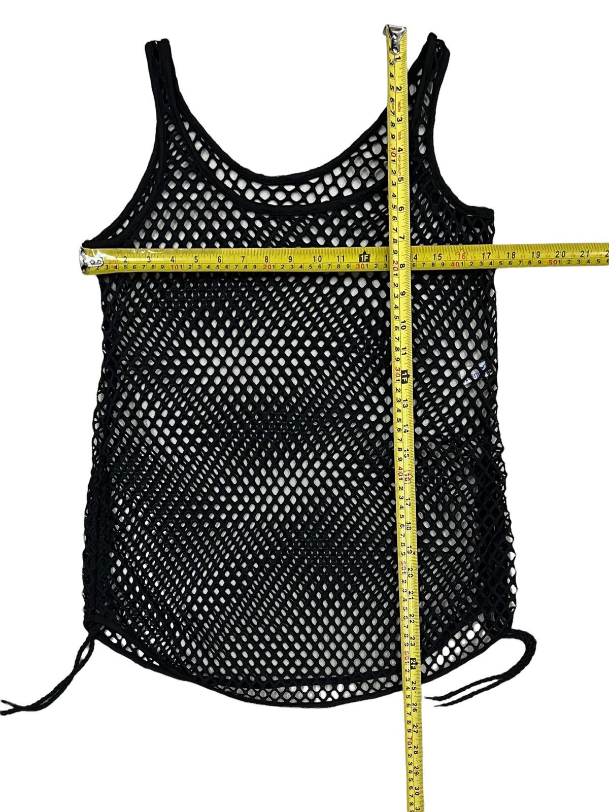 Designer SLEEVELESS BLACK FISHNET SEMI SHEER STRECHABLE BY TERRITORY Size US M / EU 48-50 / 2 - 13 Thumbnail