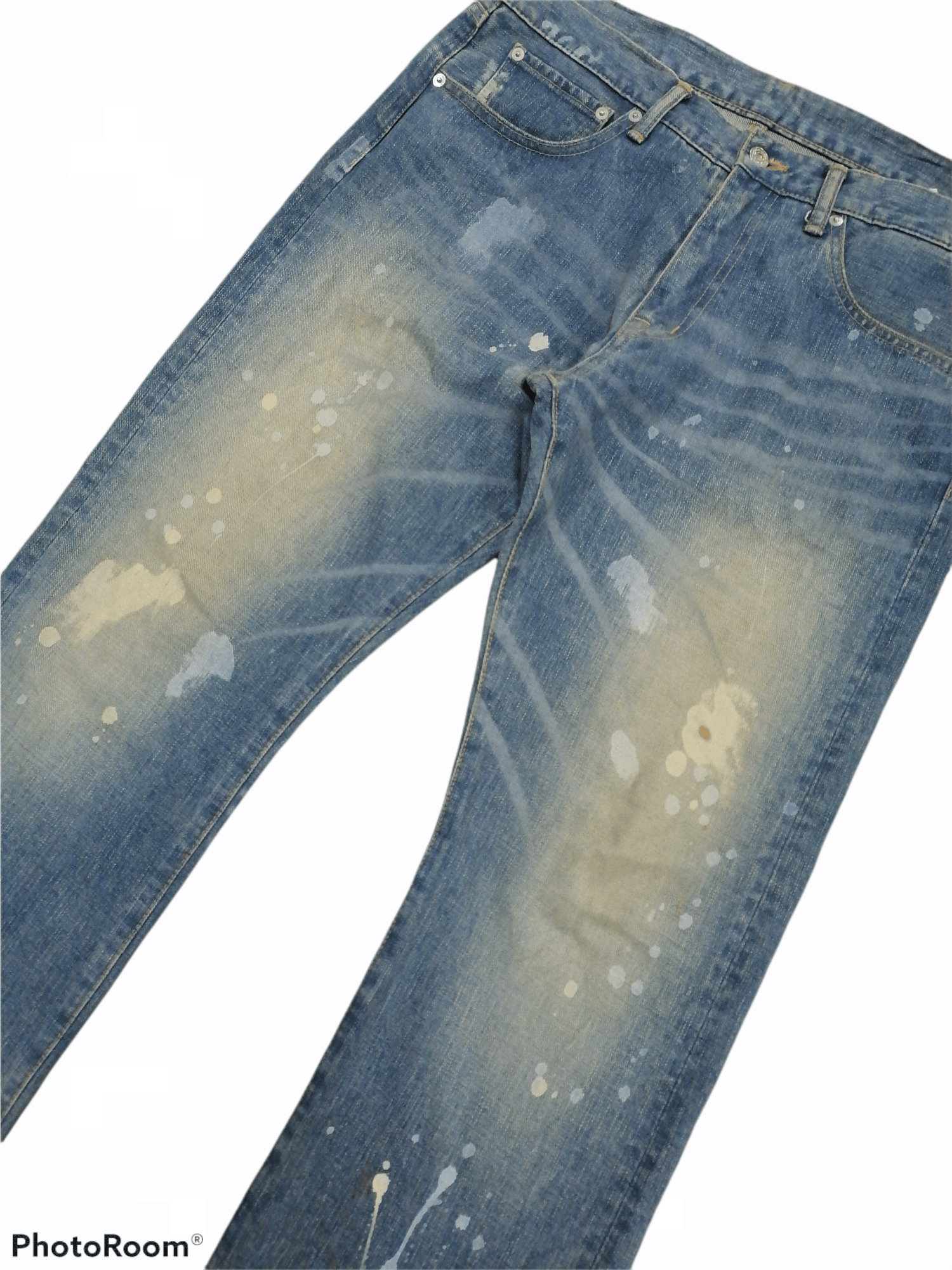 Swagger Made In Japan Swagger Splattered Distressed Denim Pants Size US 35 - 2 Thumbnail