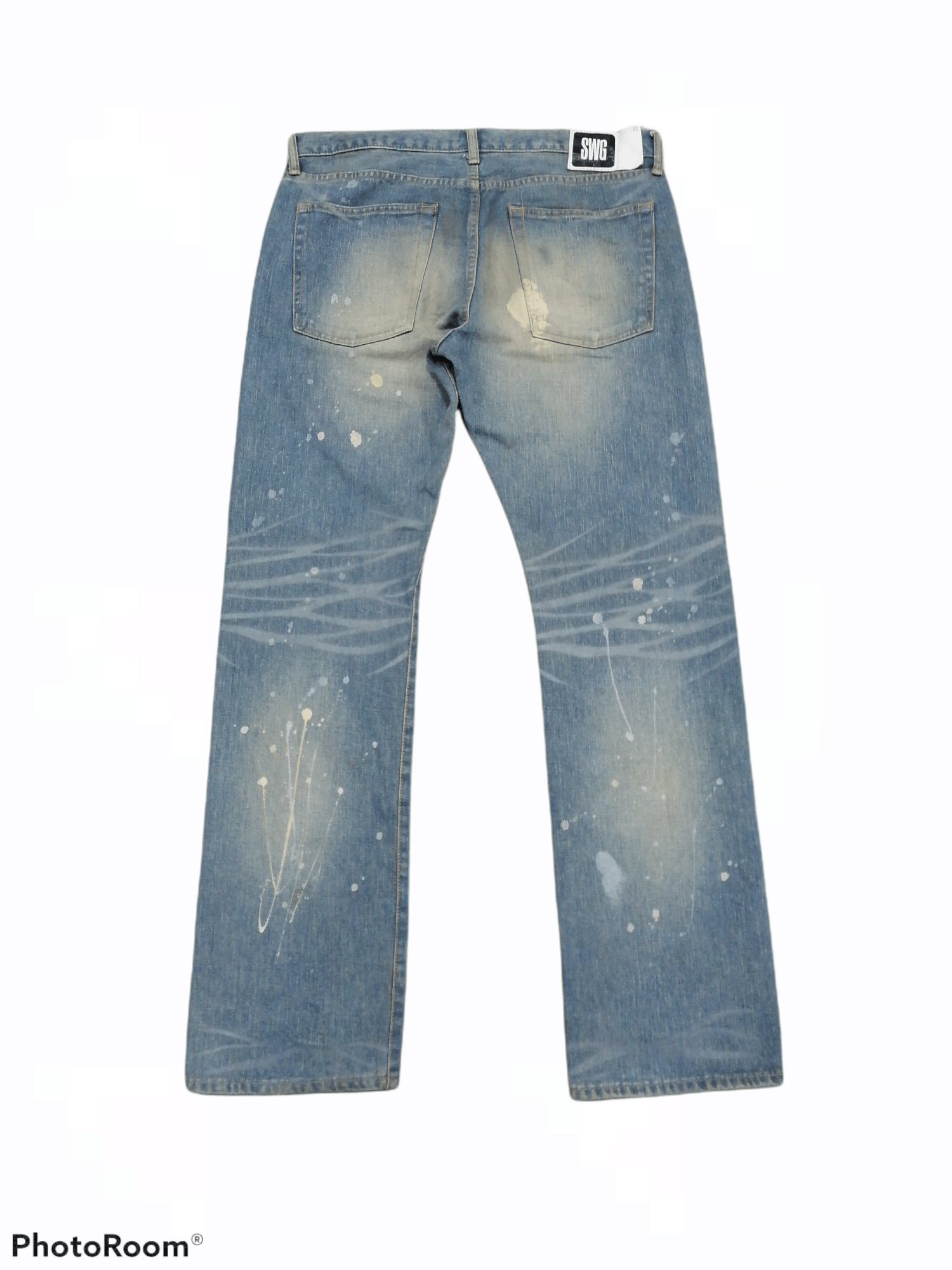 Swagger Made In Japan Swagger Splattered Distressed Denim Pants Size US 35 - 5 Thumbnail