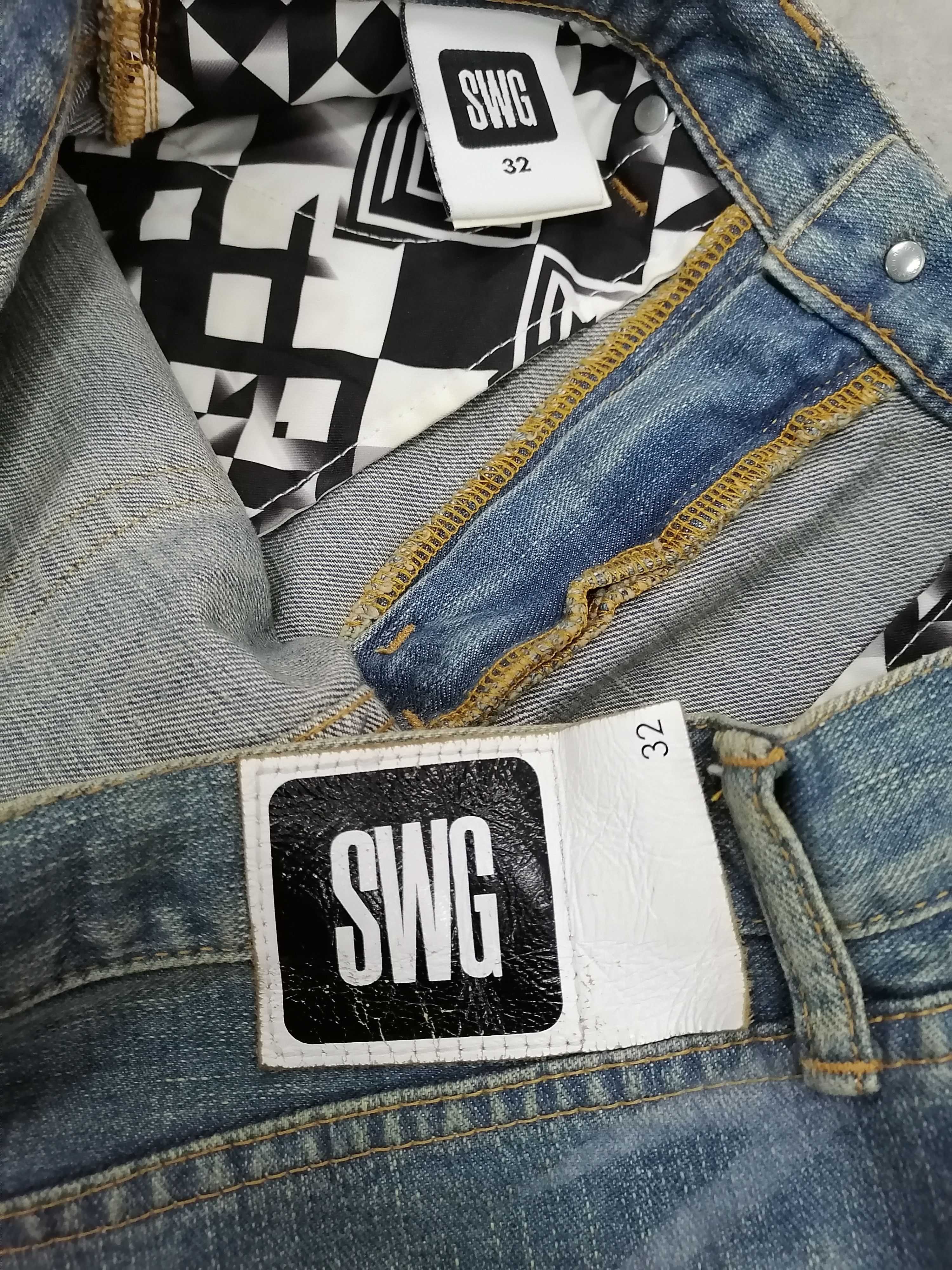 Swagger Made In Japan Swagger Splattered Distressed Denim Pants Size US 35 - 7 Thumbnail