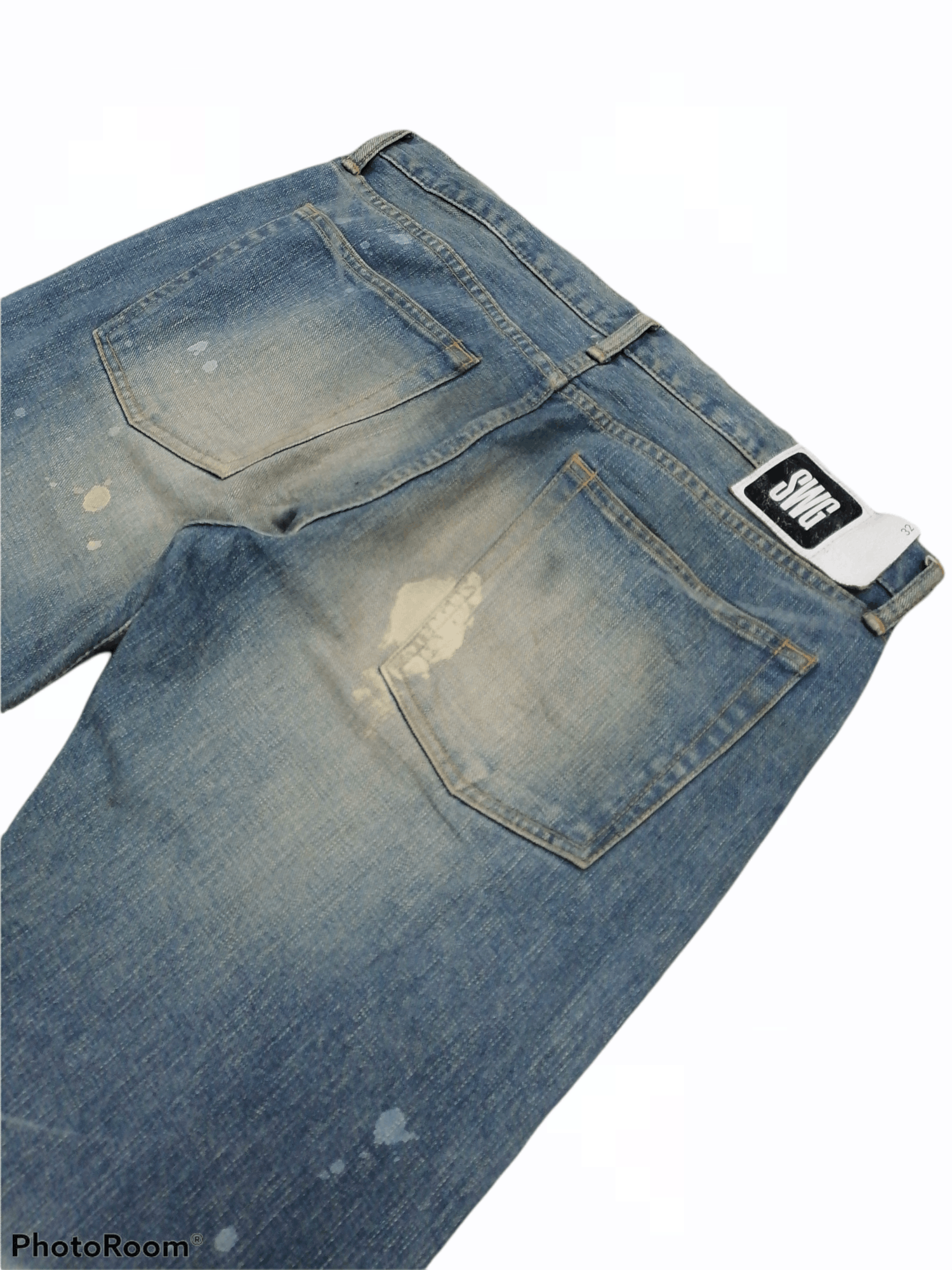 Swagger Made In Japan Swagger Splattered Distressed Denim Pants Size US 35 - 6 Thumbnail