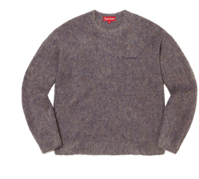 Image of Supreme Mohair Sweater Fw22 Purple Melange Size Small, Men's