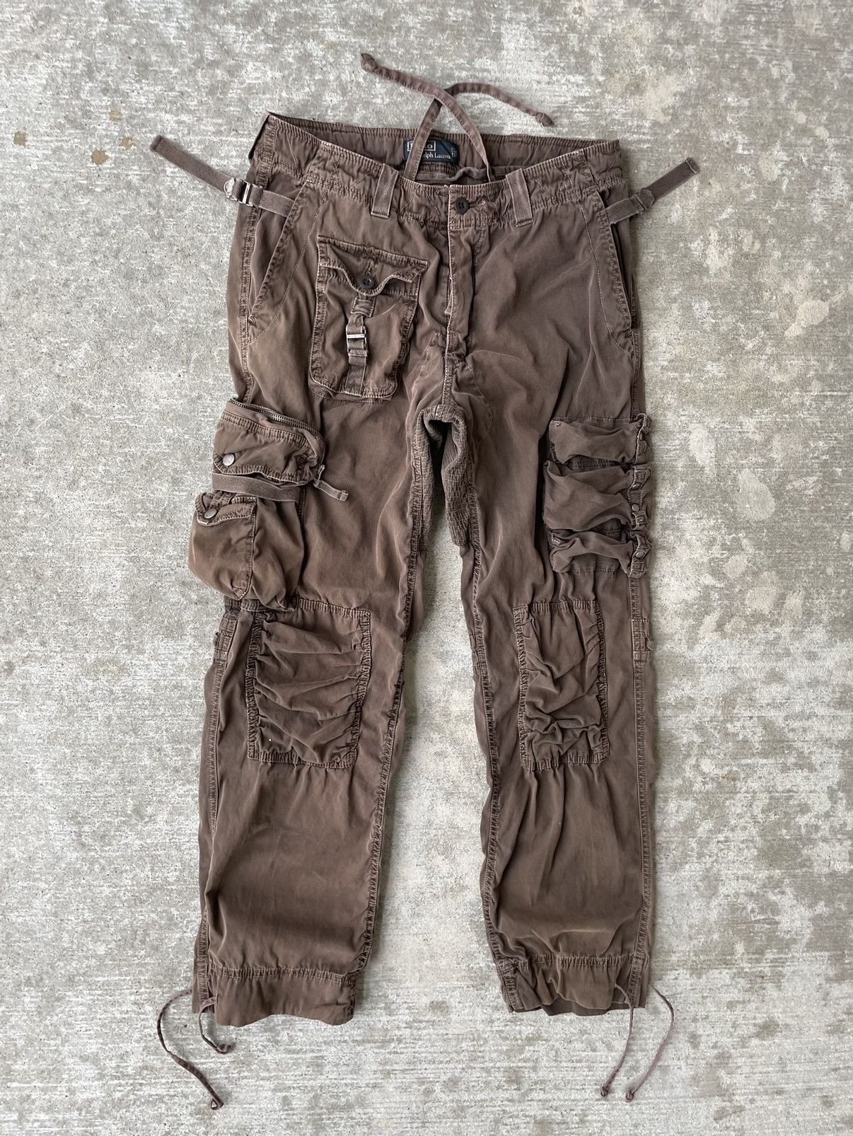 image of Archival Clothing x Polo Ralph Lauren Tactical Paratrooper Pants in Brown, Men's (Size 34)