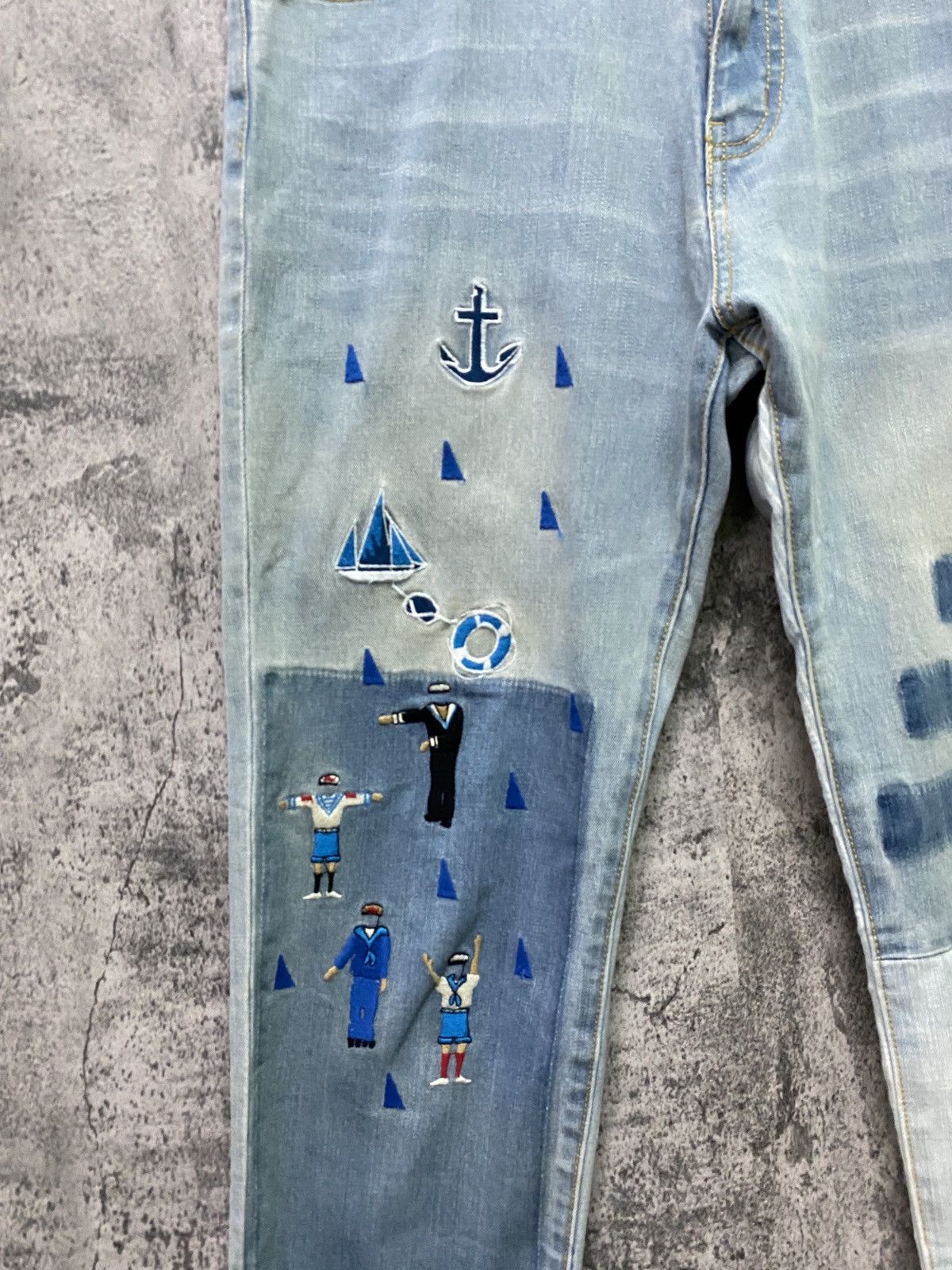 Designer × Japanese Brand Japan Unknown Brand Rare Design Hybrid And Embroidered Pants Size US 30 / EU 46 - 8 Thumbnail