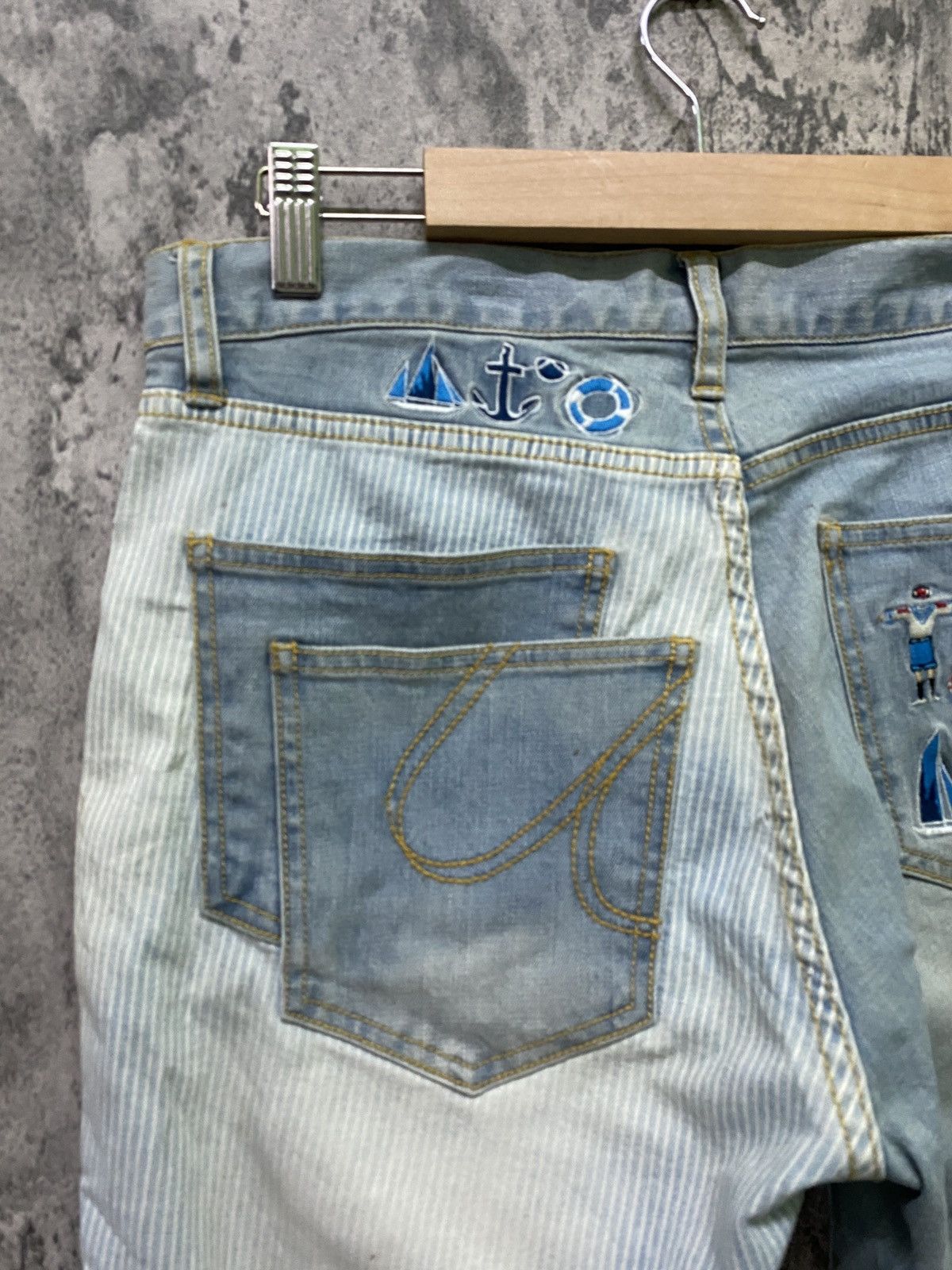 Designer × Japanese Brand Japan Unknown Brand Rare Design Hybrid And Embroidered Pants Size US 30 / EU 46 - 13 Thumbnail