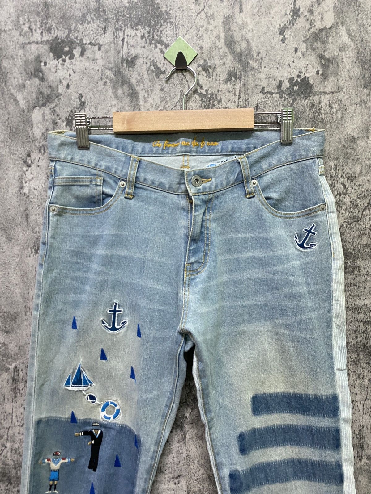 Designer × Japanese Brand Japan Unknown Brand Rare Design Hybrid And Embroidered Pants Size US 30 / EU 46 - 3 Thumbnail