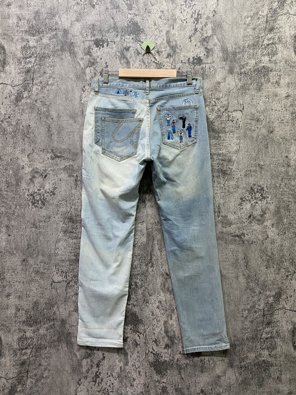 Designer × Japanese Brand Japan Unknown Brand Rare Design Hybrid And Embroidered Pants Size US 30 / EU 46 - 2 Thumbnail