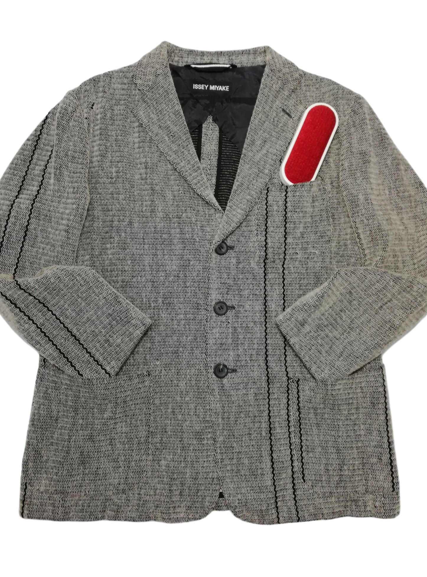 Issey Miyake 🔥DOPE Issey Miyake Wool Tweed Knit Distressed Blazers Coat Size US M / EU 48-50 / 2 - 6 Thumbnail