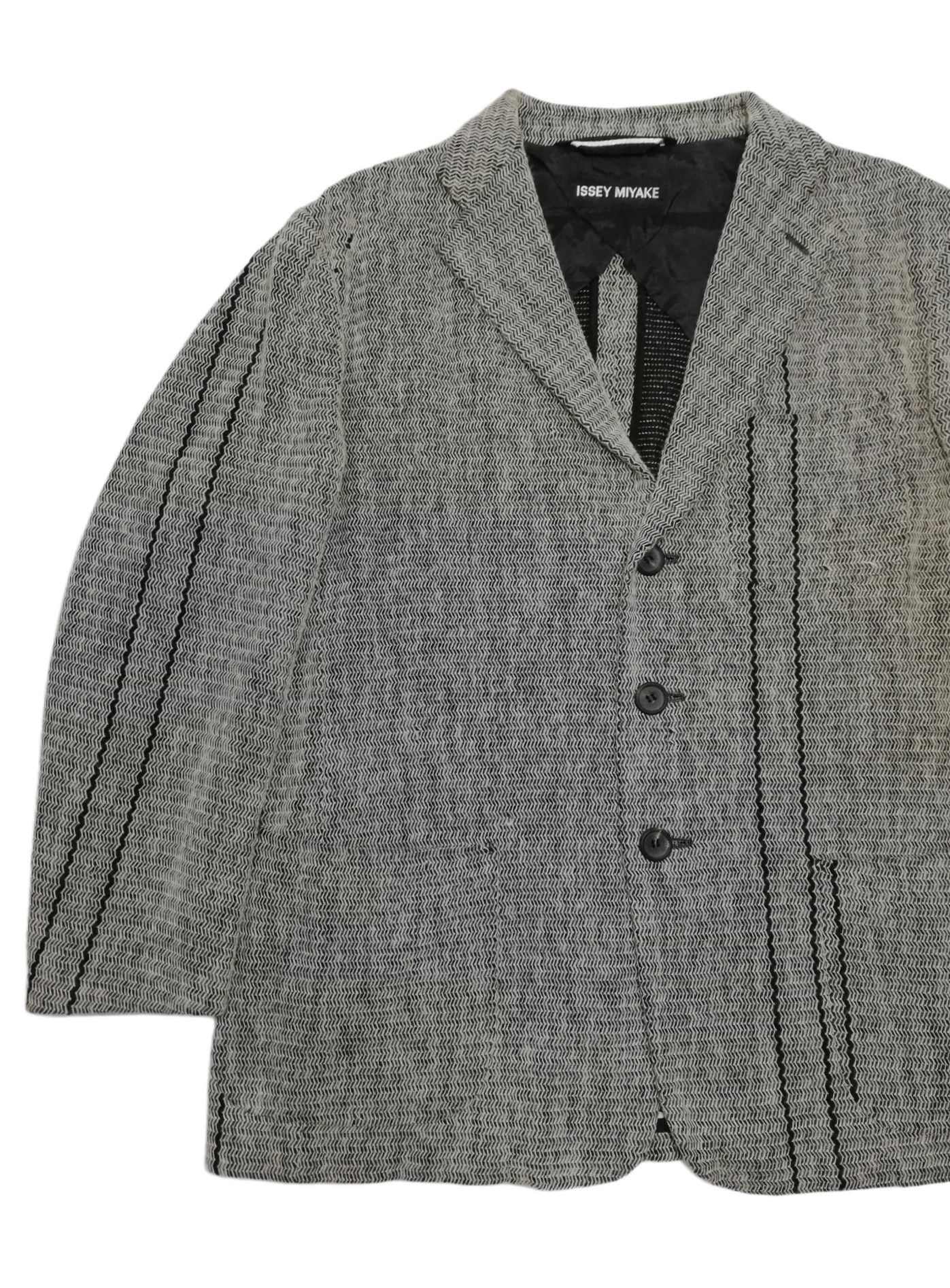 Issey Miyake 🔥DOPE Issey Miyake Wool Tweed Knit Distressed Blazers Coat Size US M / EU 48-50 / 2 - 3 Thumbnail