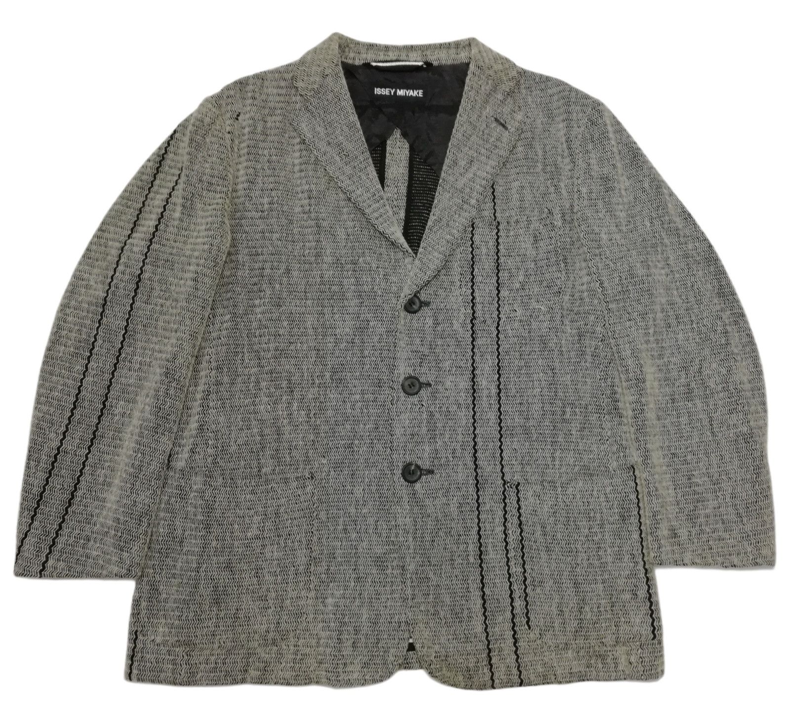 Issey Miyake 🔥DOPE Issey Miyake Wool Tweed Knit Distressed Blazers Coat Size US M / EU 48-50 / 2 - 2 Thumbnail