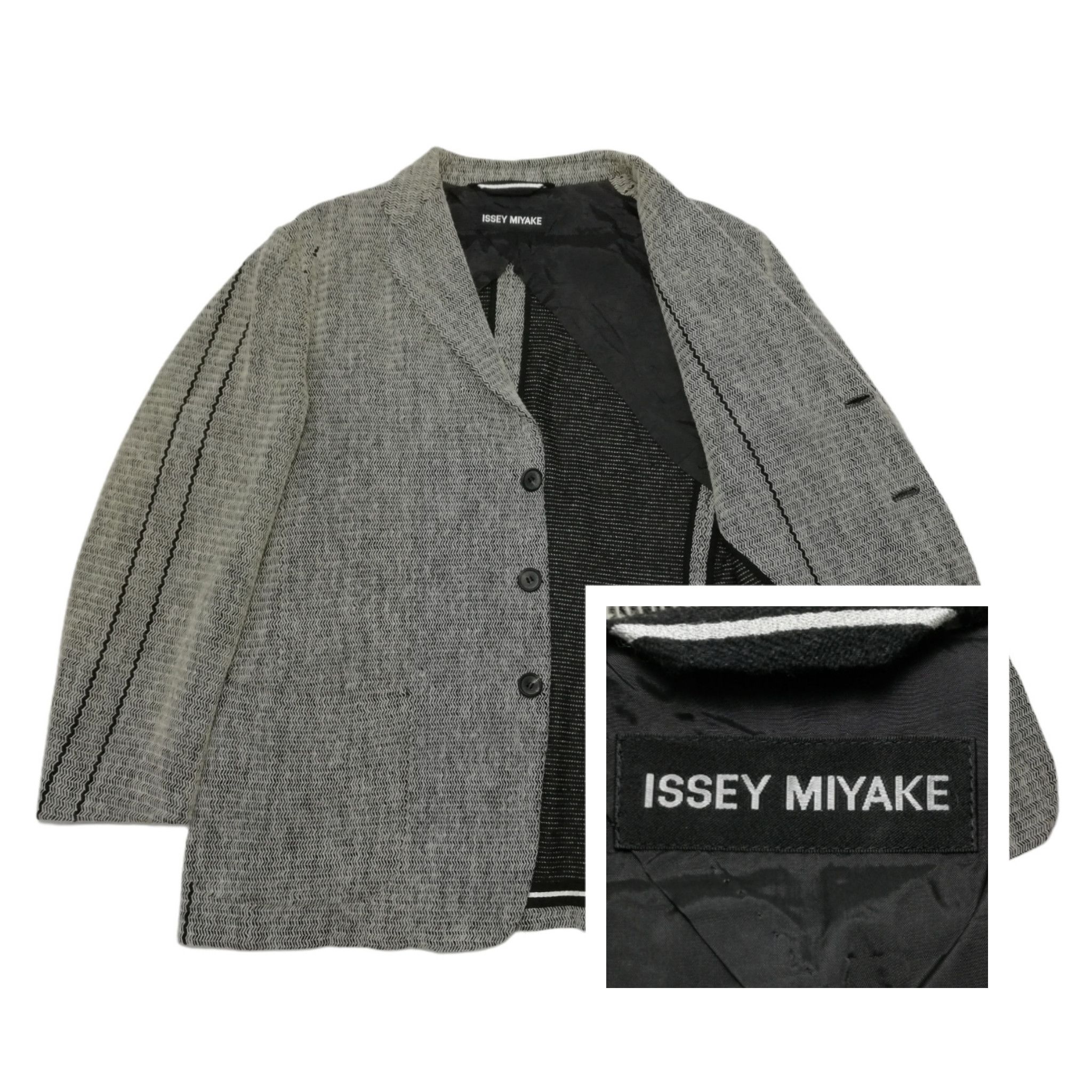 Issey Miyake 🔥DOPE Issey Miyake Wool Tweed Knit Distressed Blazers Coat Size US M / EU 48-50 / 2 - 1 Thumbnail