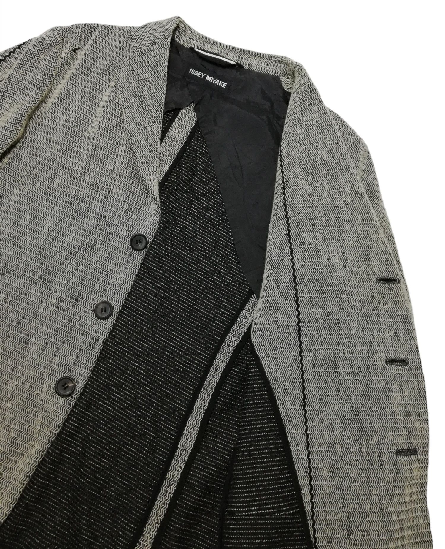 Issey Miyake 🔥DOPE Issey Miyake Wool Tweed Knit Distressed Blazers Coat Size US M / EU 48-50 / 2 - 10 Thumbnail