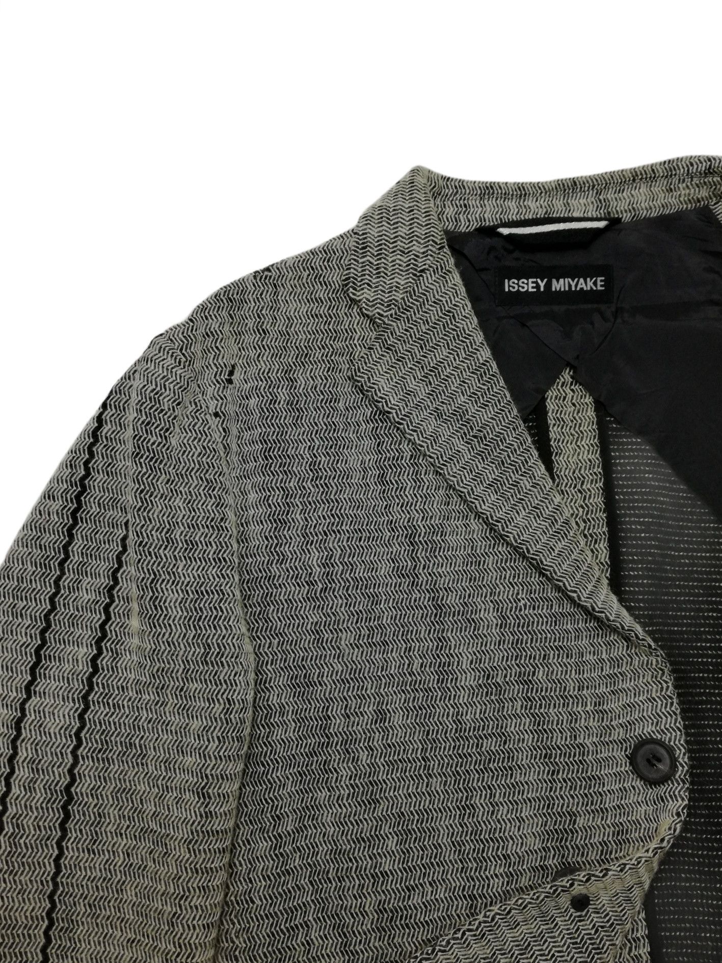 Issey Miyake 🔥DOPE Issey Miyake Wool Tweed Knit Distressed Blazers Coat Size US M / EU 48-50 / 2 - 11 Thumbnail