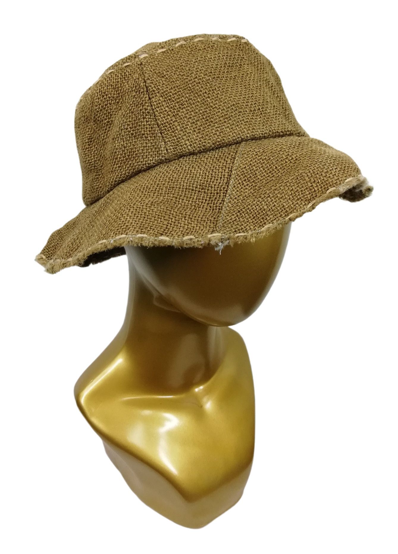 Art Comes First × Japanese Brand 🔥SUMMER SALE Iconic Hemp Summer Boro Bucket Hat🔥 Size ONE SIZE - 7 Thumbnail