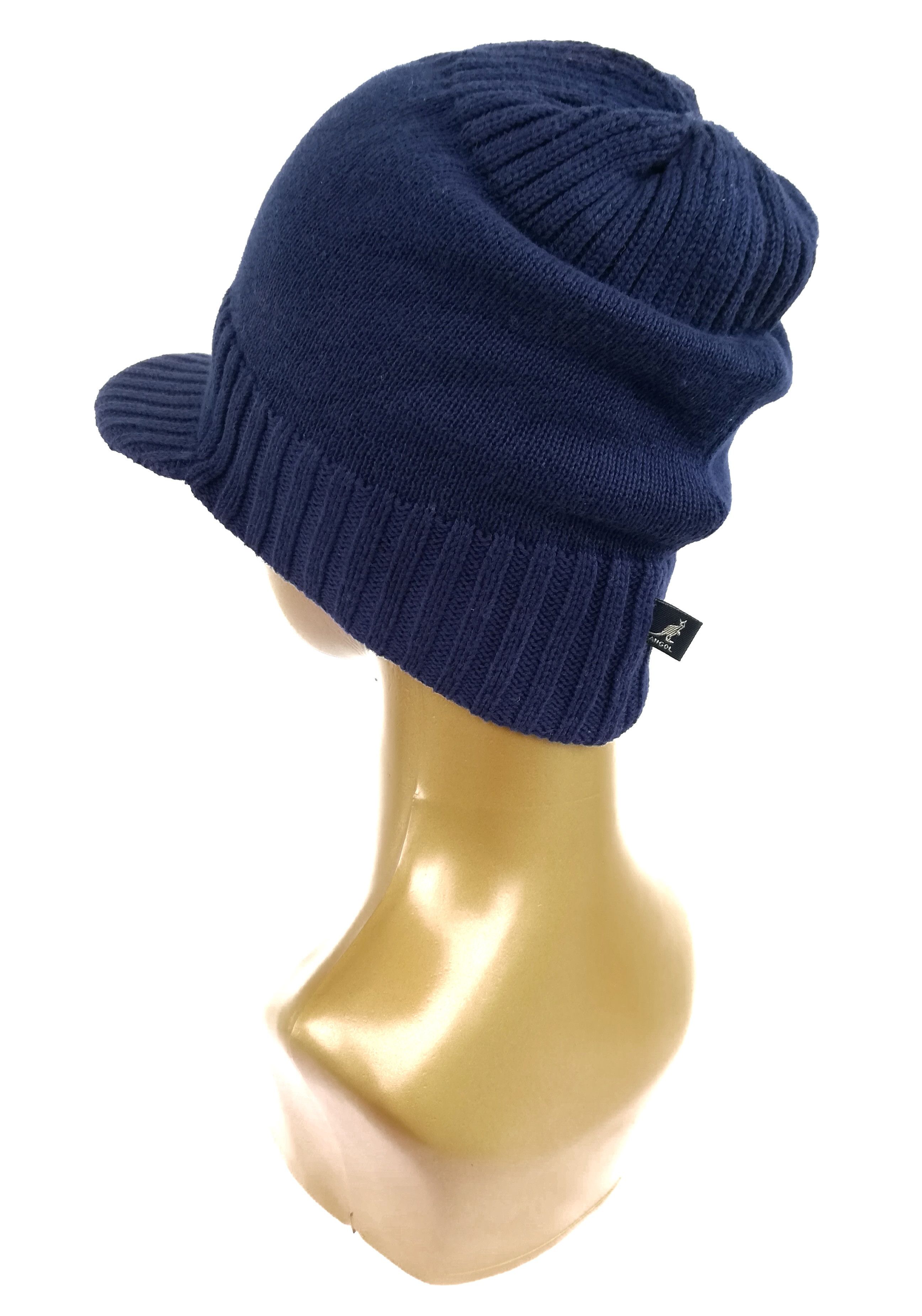Kangol 🔥Kangol Blue Ribbed Peaked Beanie Hat Cap Cotton🔥 Size ONE SIZE - 6 Thumbnail