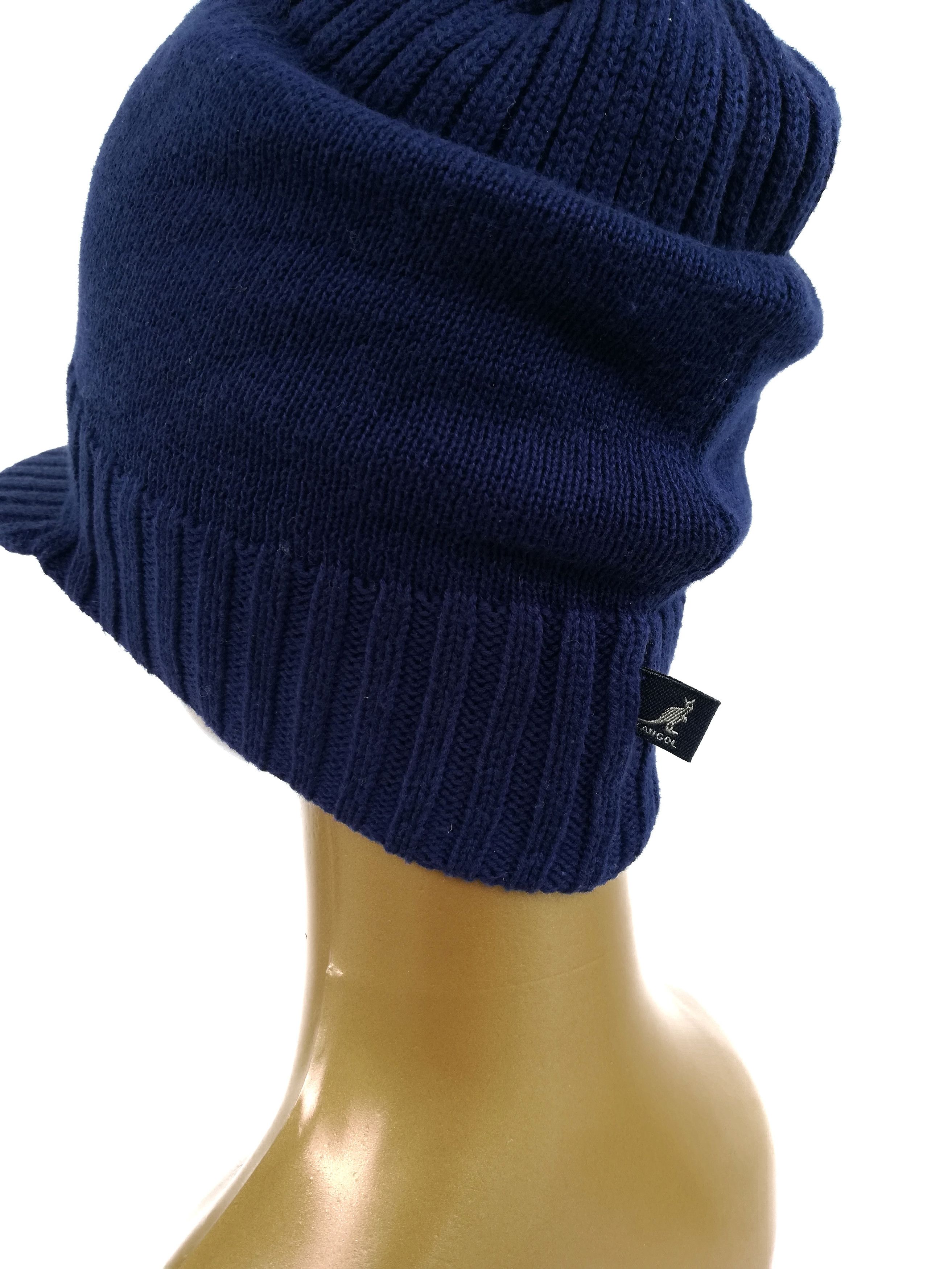Kangol 🔥Kangol Blue Ribbed Peaked Beanie Hat Cap Cotton🔥 Size ONE SIZE - 7 Thumbnail