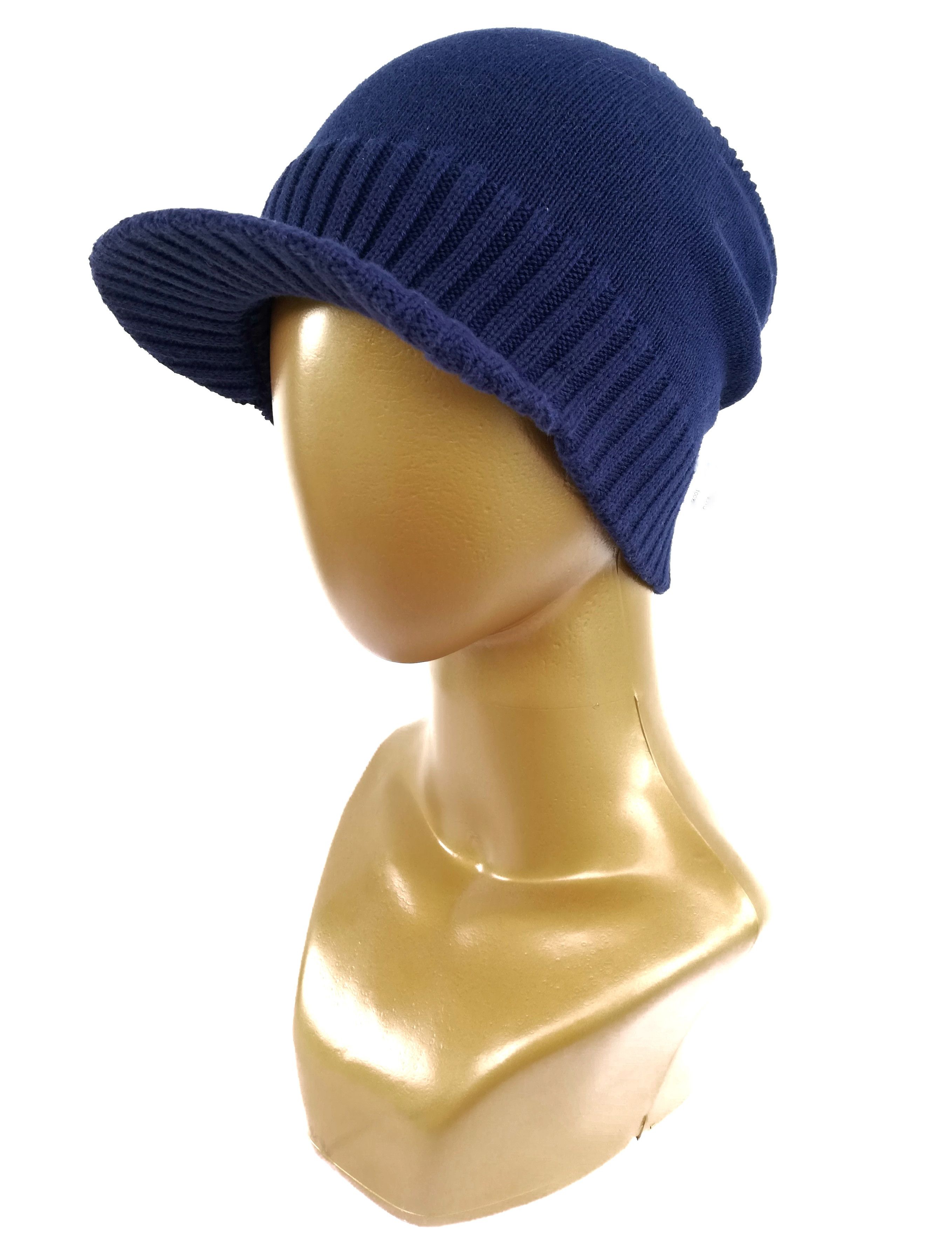 Kangol 🔥Kangol Blue Ribbed Peaked Beanie Hat Cap Cotton🔥 Size ONE SIZE - 14 Thumbnail