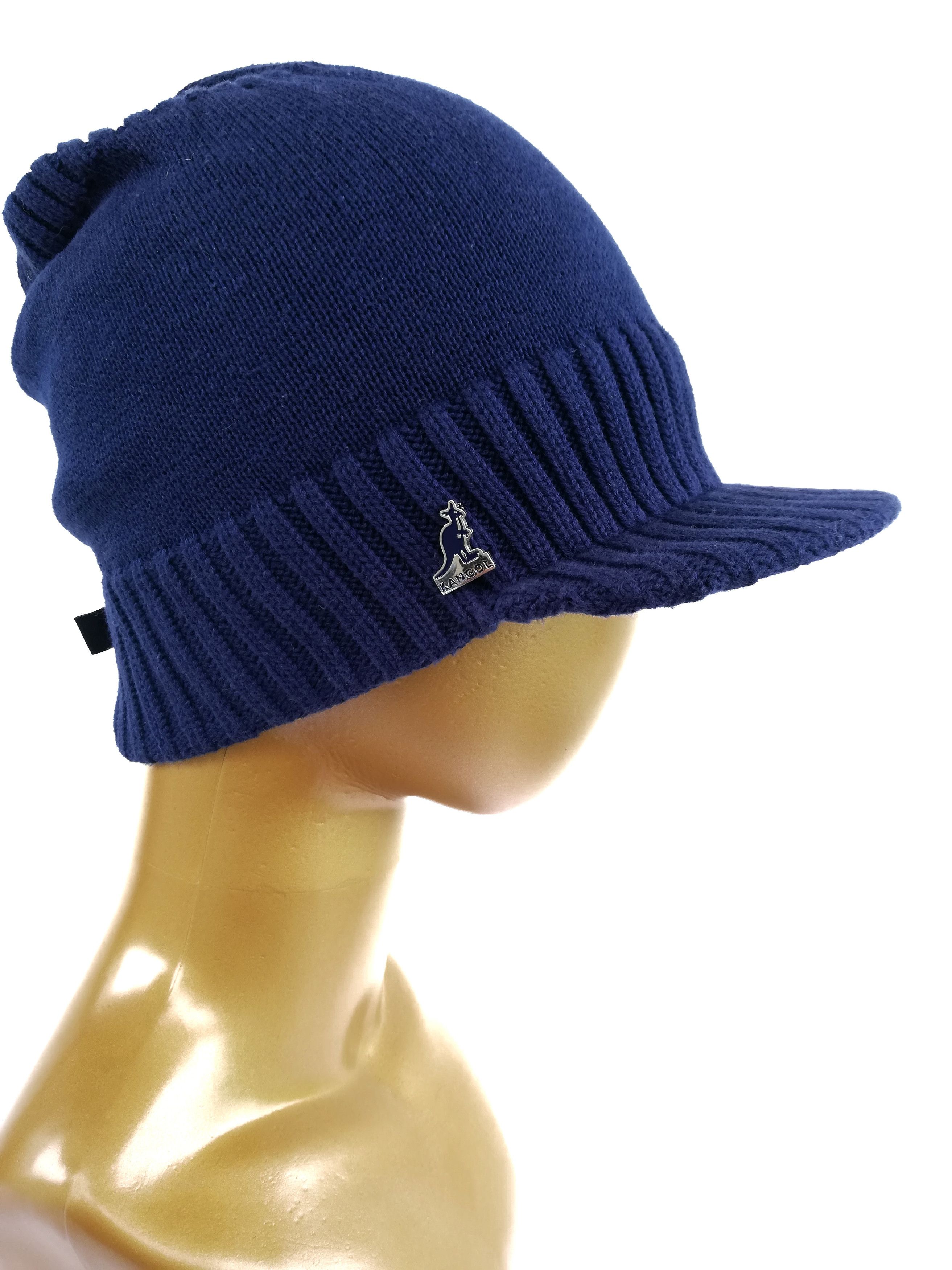Kangol 🔥Kangol Blue Ribbed Peaked Beanie Hat Cap Cotton🔥 Size ONE SIZE - 11 Thumbnail