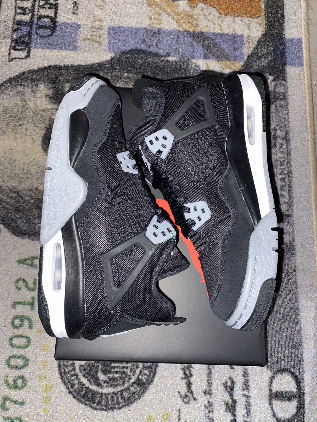 Jordan Brand × Nike Jordan 4 Retro Black Canvas (Grade School 6.5Y) Size US 6.5 / IT 36.5 - 1 Thumbnail