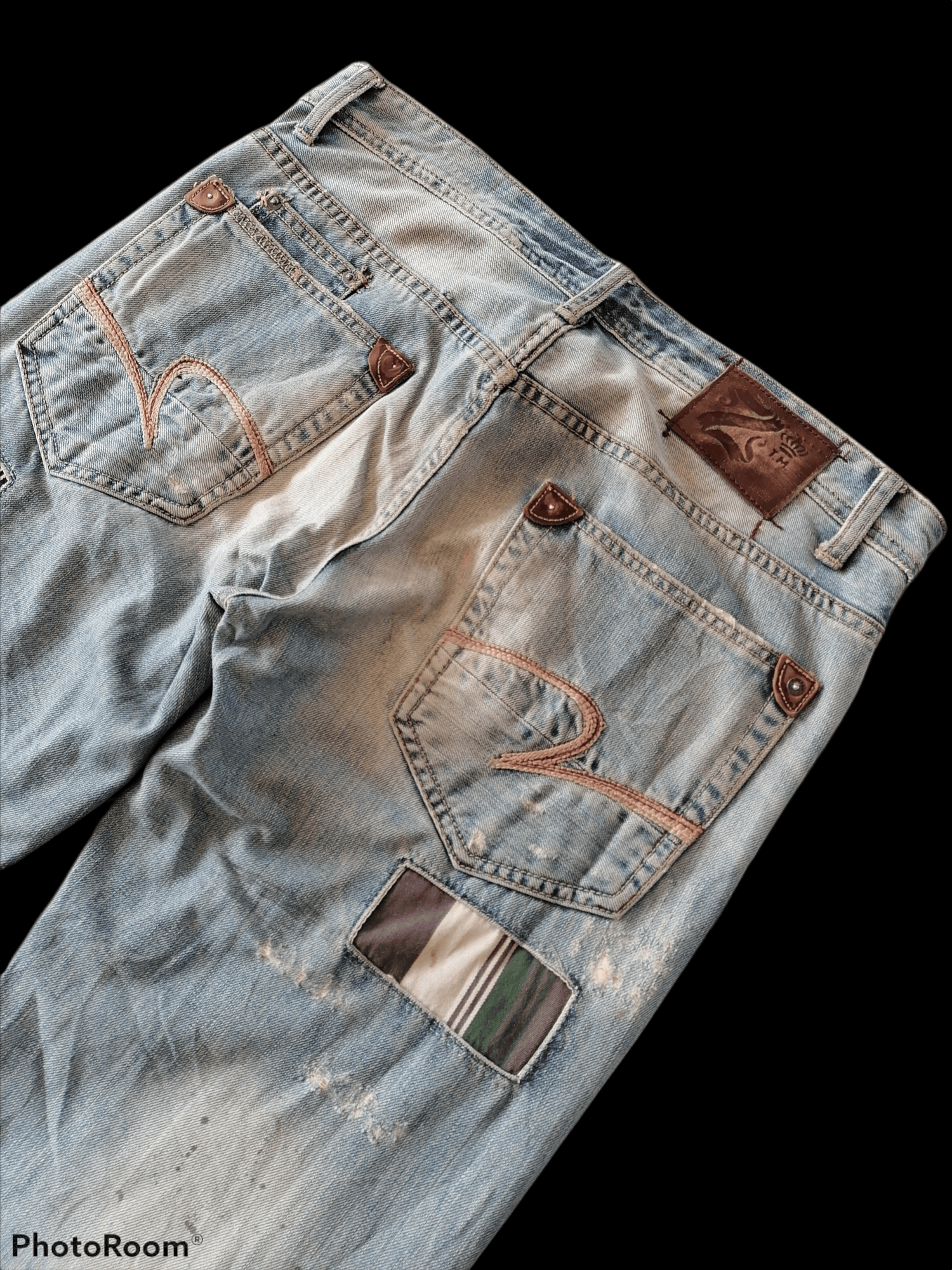 Japanese Brand Sick🔥Z Brand Patchwork Distressed Denim Pants⚡⚡⚡ Size US 35 - 8 Thumbnail