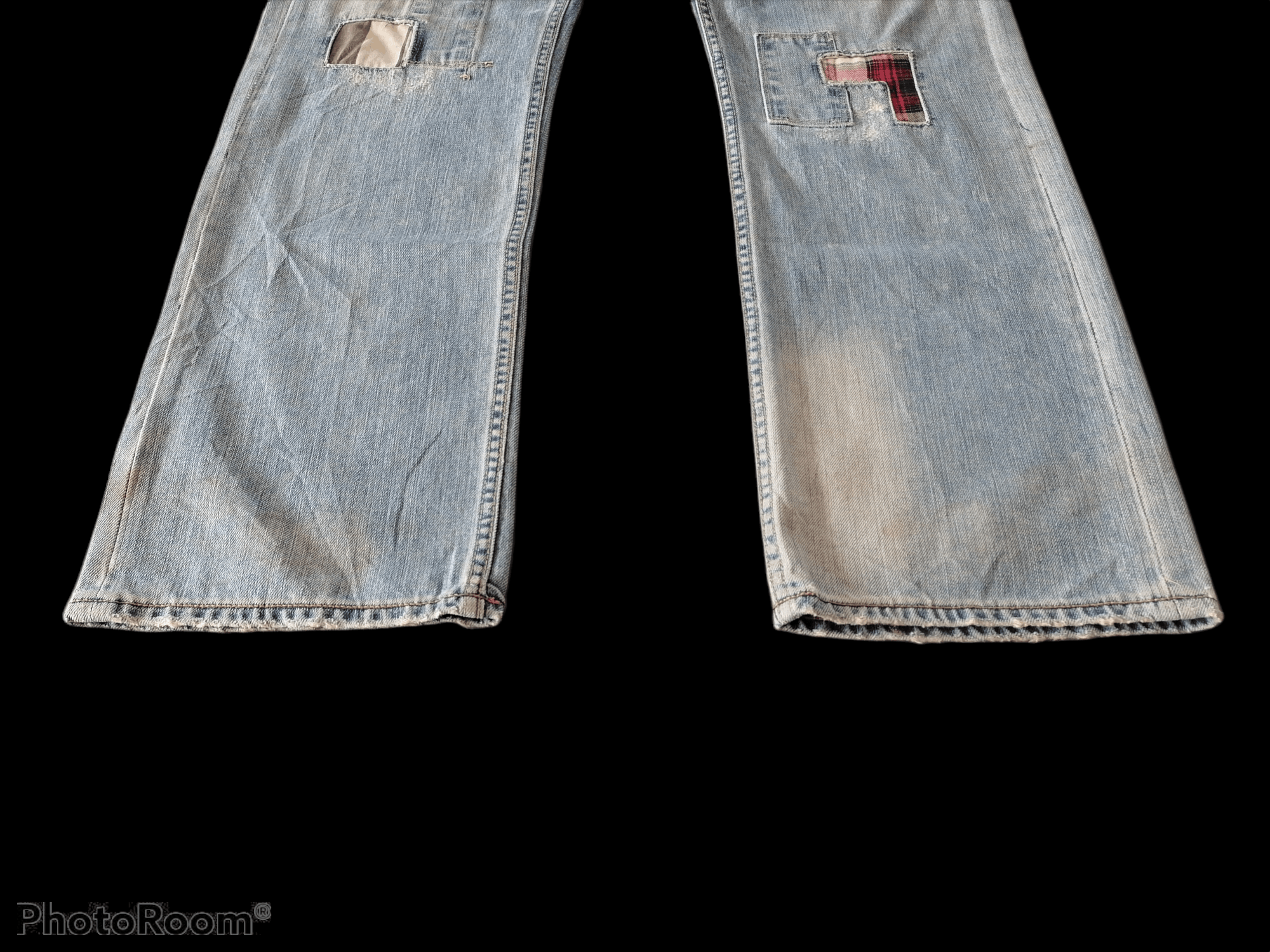 Japanese Brand Sick🔥Z Brand Patchwork Distressed Denim Pants⚡⚡⚡ Size US 35 - 5 Thumbnail