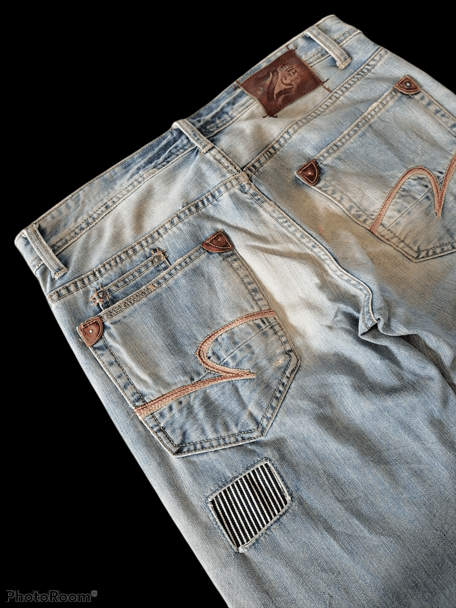 Japanese Brand Sick🔥Z Brand Patchwork Distressed Denim Pants⚡⚡⚡ Size US 35 - 7 Thumbnail