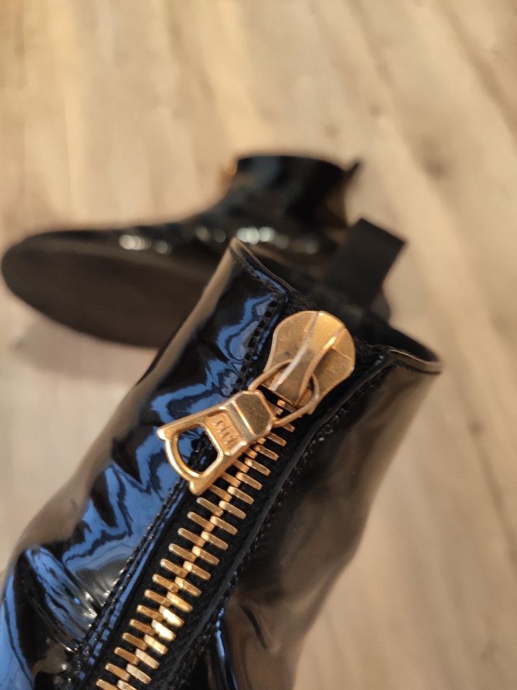 Denis Simachev Black polished leather front zip boots.Like Saint Laurent Size US 8 / EU 41 - 8 Thumbnail