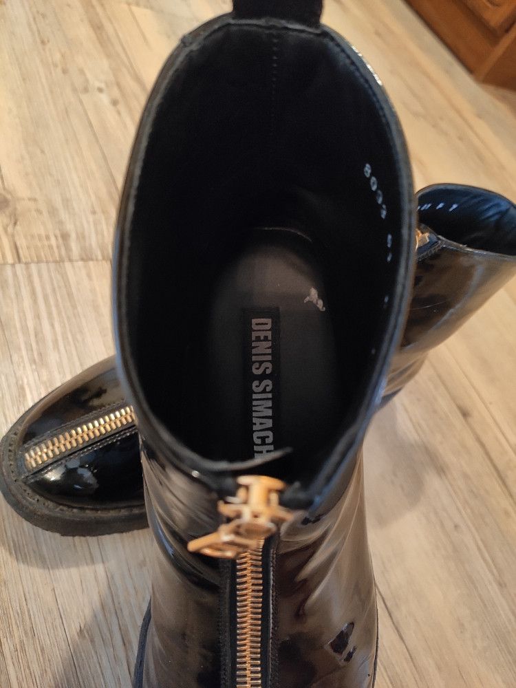 Denis Simachev Black polished leather front zip boots.Like Saint Laurent Size US 8 / EU 41 - 7 Thumbnail