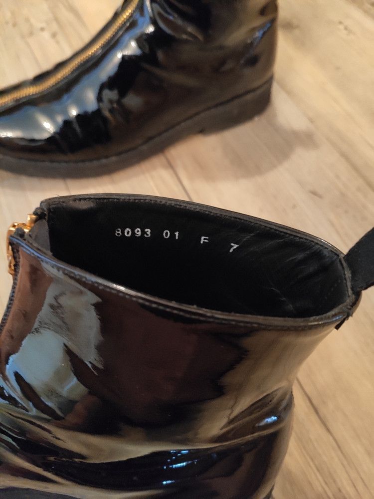Denis Simachev Black polished leather front zip boots.Like Saint Laurent Size US 8 / EU 41 - 6 Thumbnail