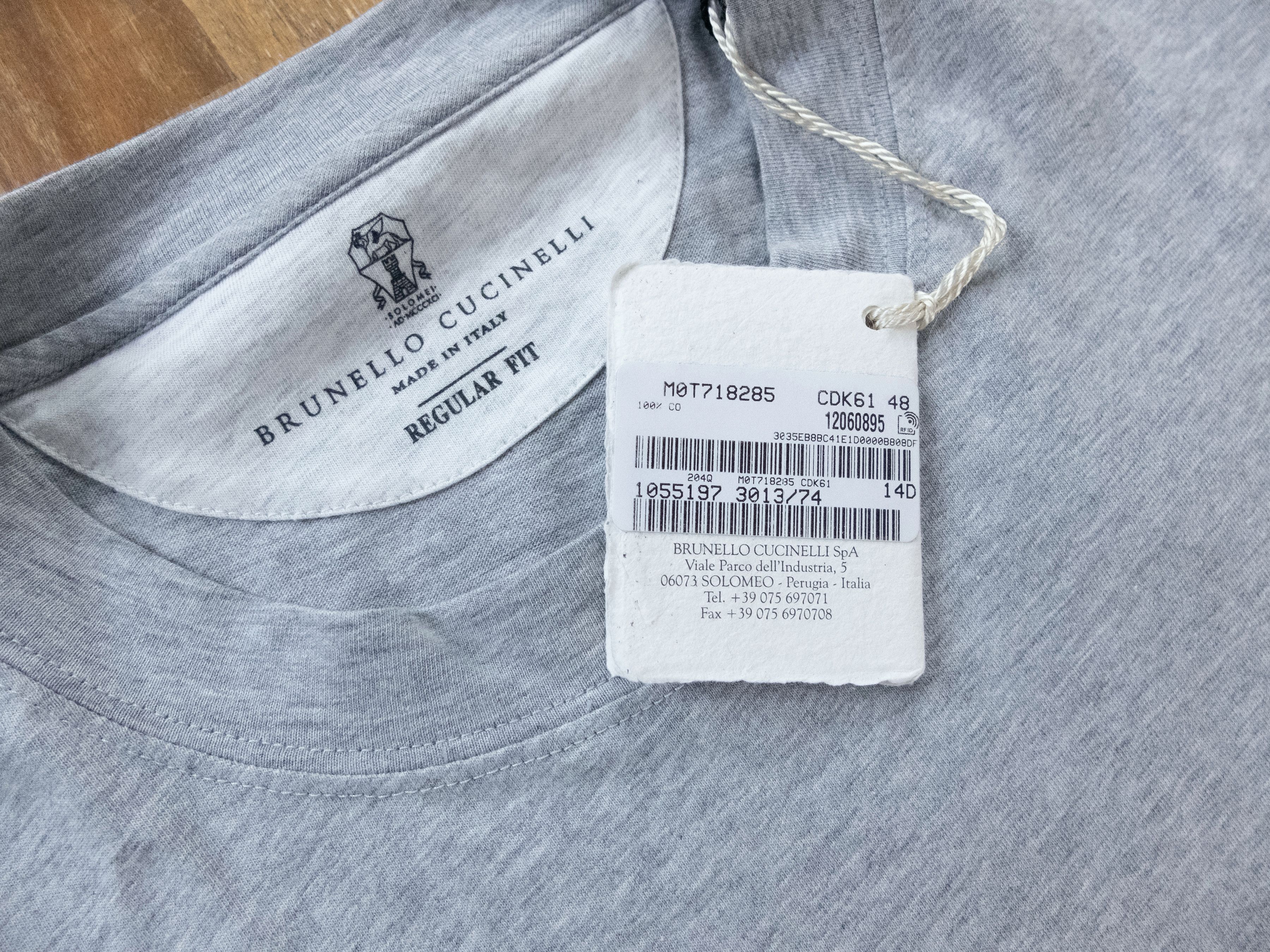 Brunello Cucinelli BRUNELLO CUCINELLI gray regular fit t-shirt - Small / 48 EU Size US S / EU 44-46 / 1 - 6 Thumbnail