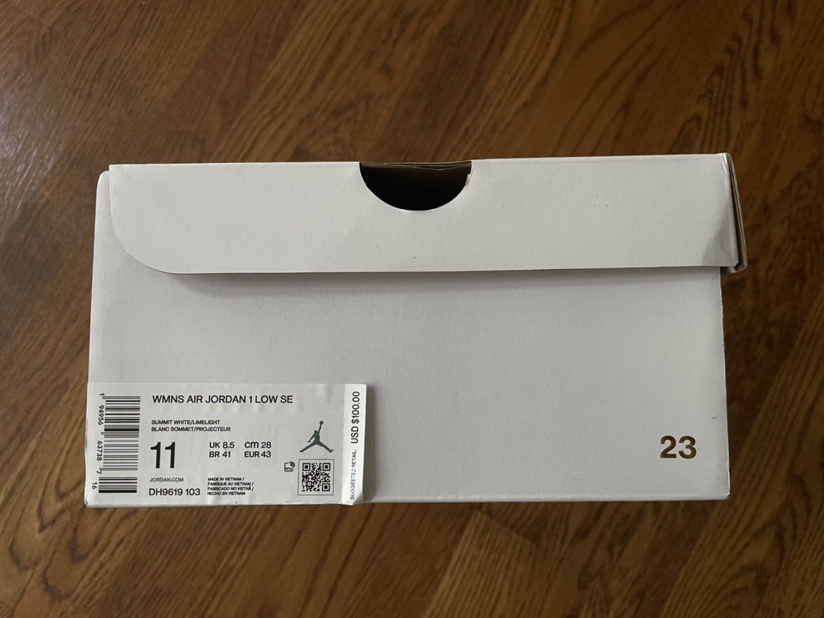 Jordan Brand US M 9.5 / W 11 Limelight Jordan 1 Low SE Pine Green White Size US 11 / IT 41 - 6 Thumbnail