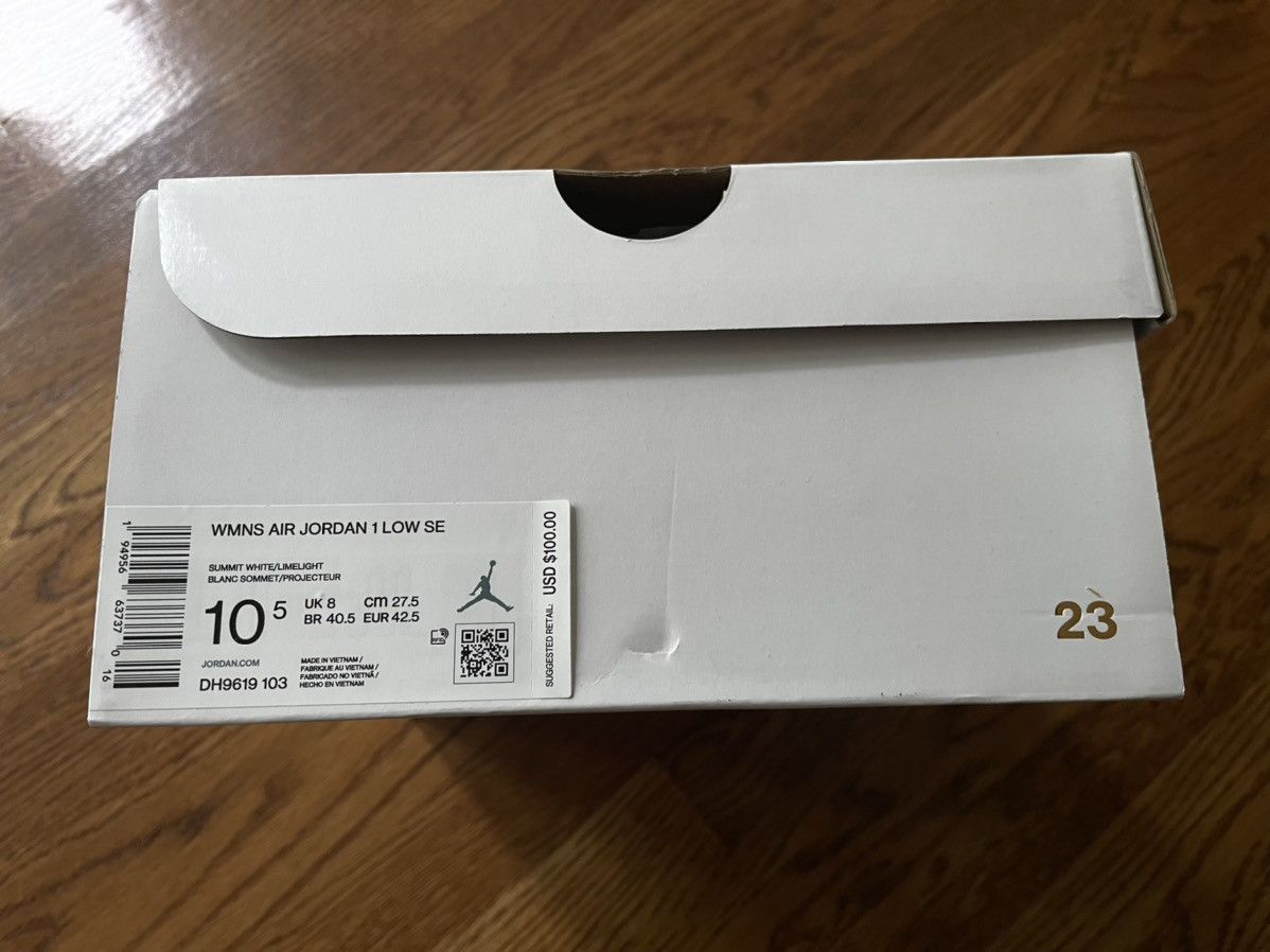 Jordan Brand US M 9 / W 10.5 Limelight Jordan 1 Low SE Pine Green White Size US 10.5 / IT 40.5 - 18 Thumbnail
