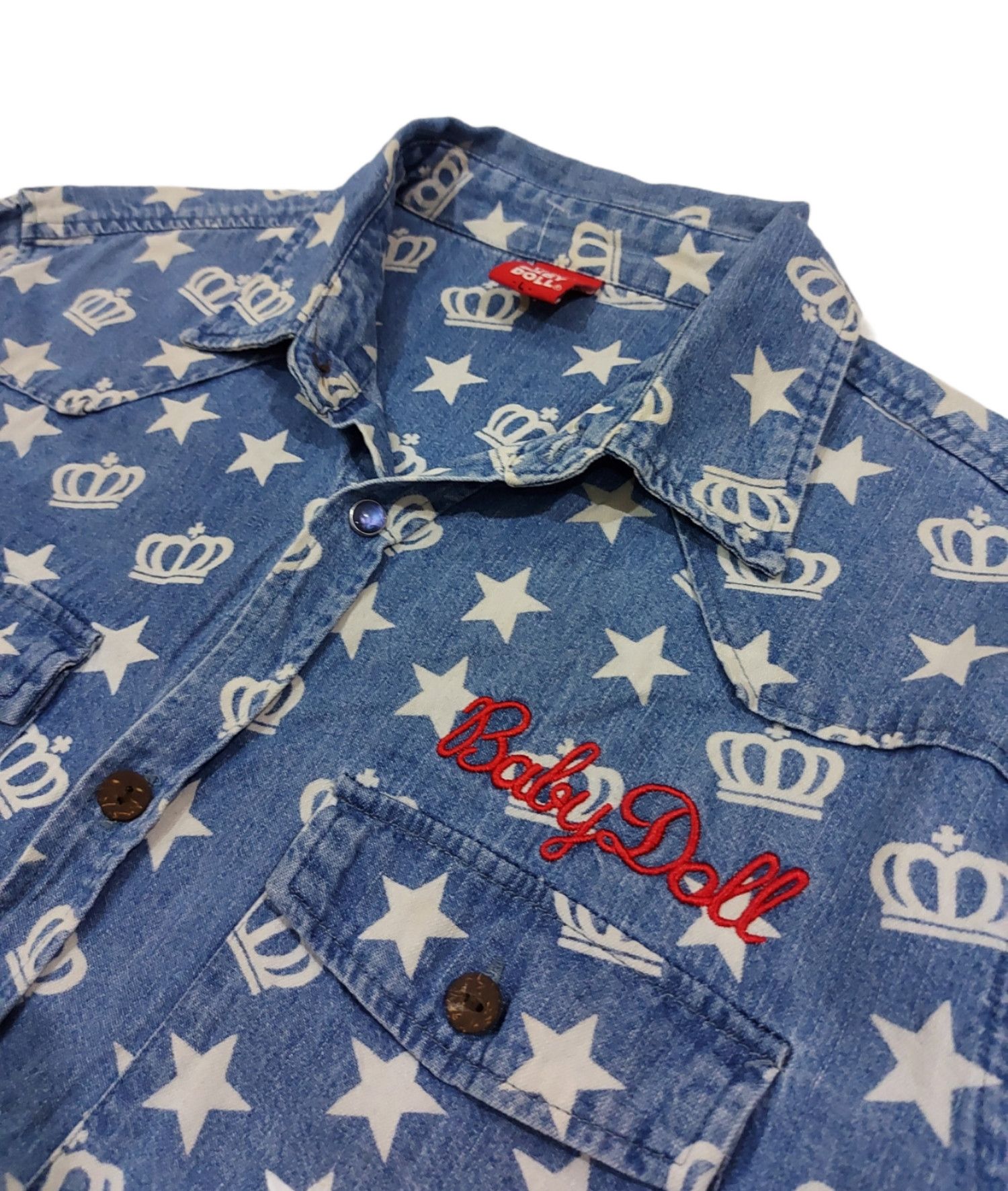 Designer × Japanese Brand RARE! BABY DOLL ALLOVER LOGO EMBROIDERED SPELL OUT WESTERN Size US M / EU 48-50 / 2 - 7 Thumbnail