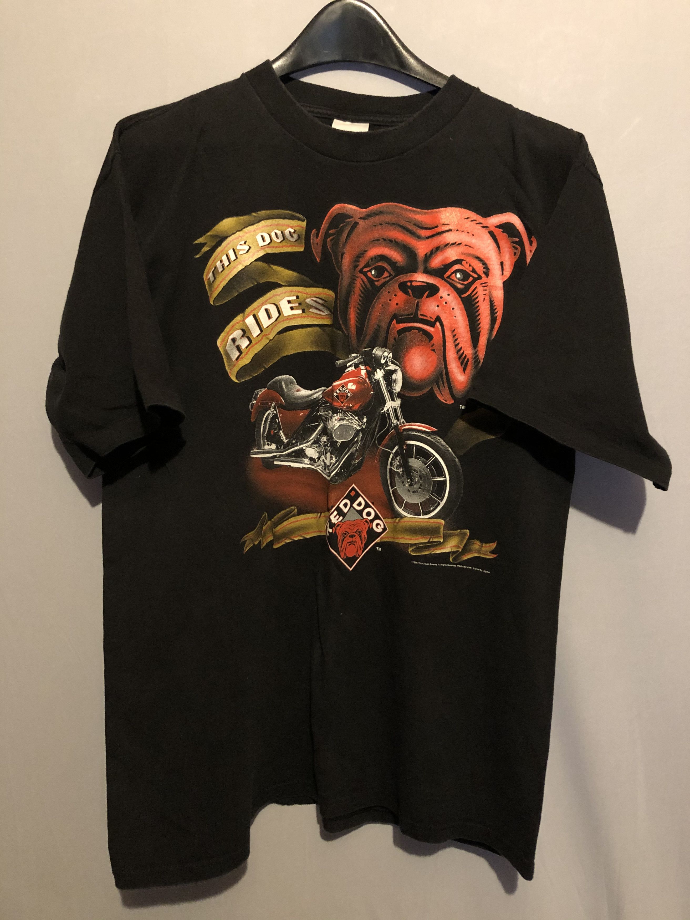 Streetwear × Vintage Vintage 1995 Red Dog Beer Motorcycle Single Stitch ...