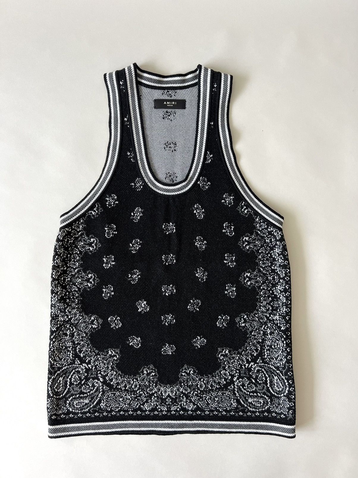 Amiri Amiri Paisley Bandana Print Cotton and Cashmere Knit Top Size US M / EU 48-50 / 2 - 2 Thumbnail