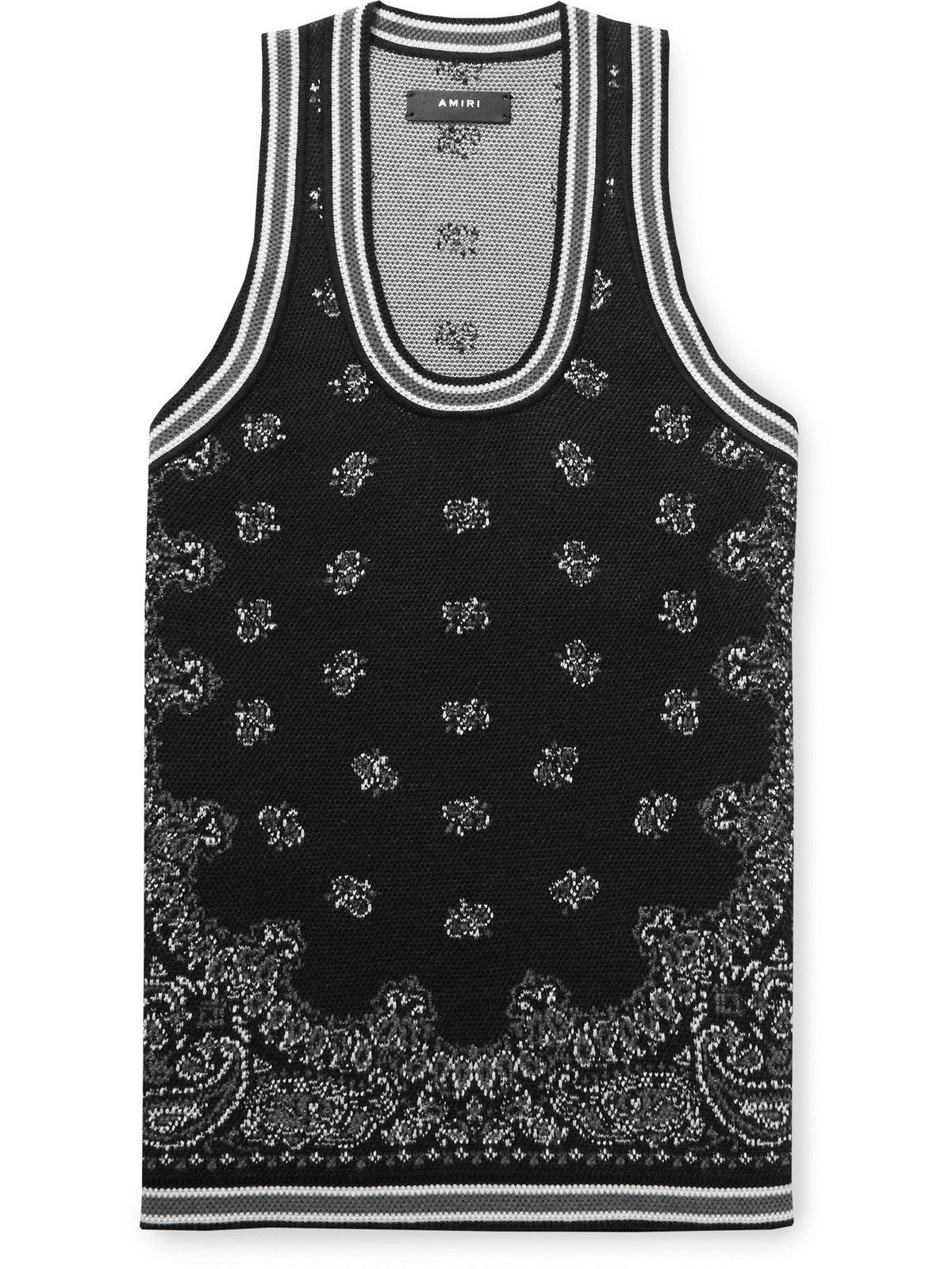 Amiri Amiri Paisley Bandana Print Cotton and Cashmere Knit Top Size US M / EU 48-50 / 2 - 7 Thumbnail