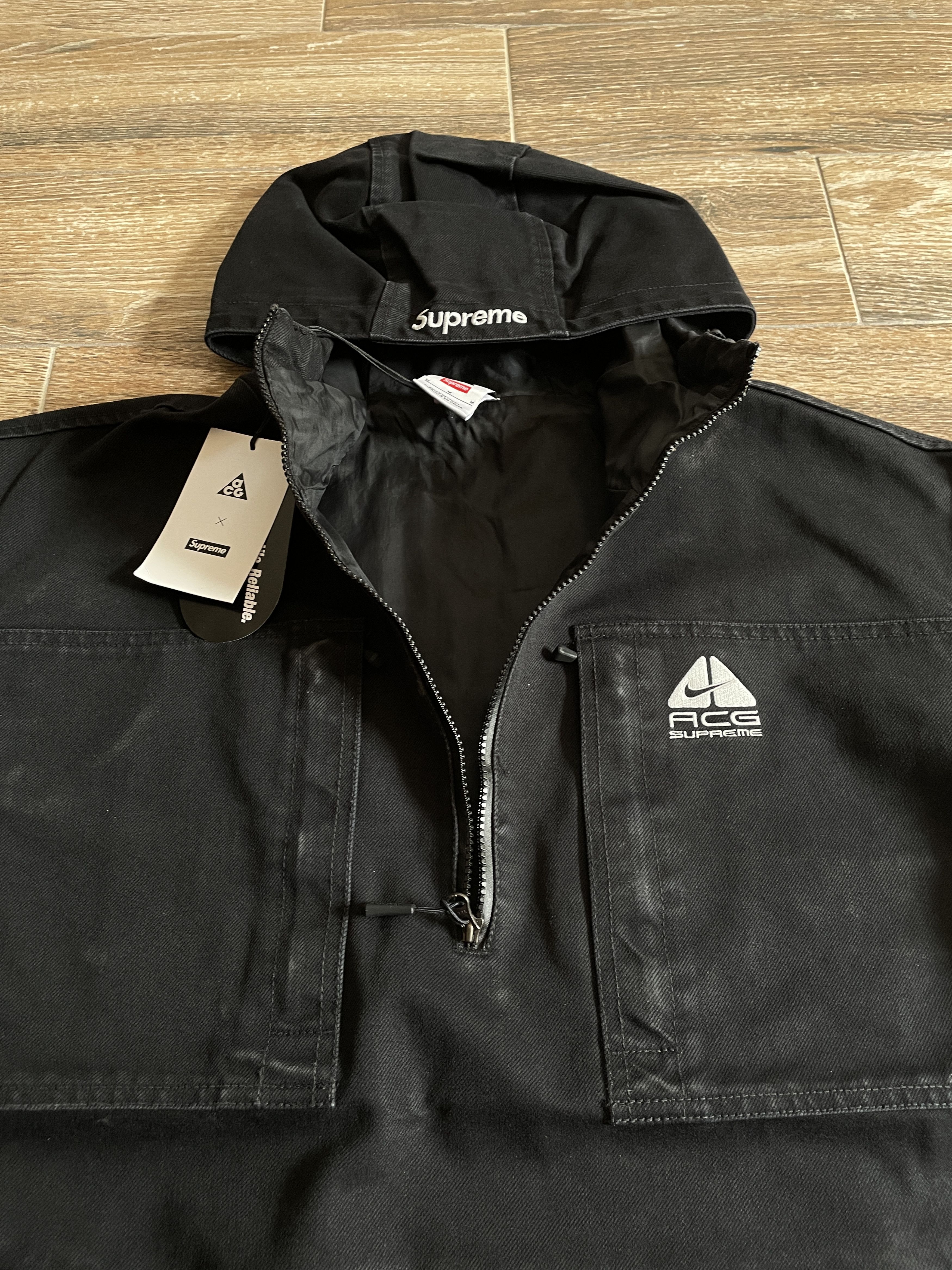 Nike × Nike ACG × Supreme Supreme Nike ACG Denim Pullover Jacket Black Medium M NEW Size US M / EU 48-50 / 2 - 5 Thumbnail