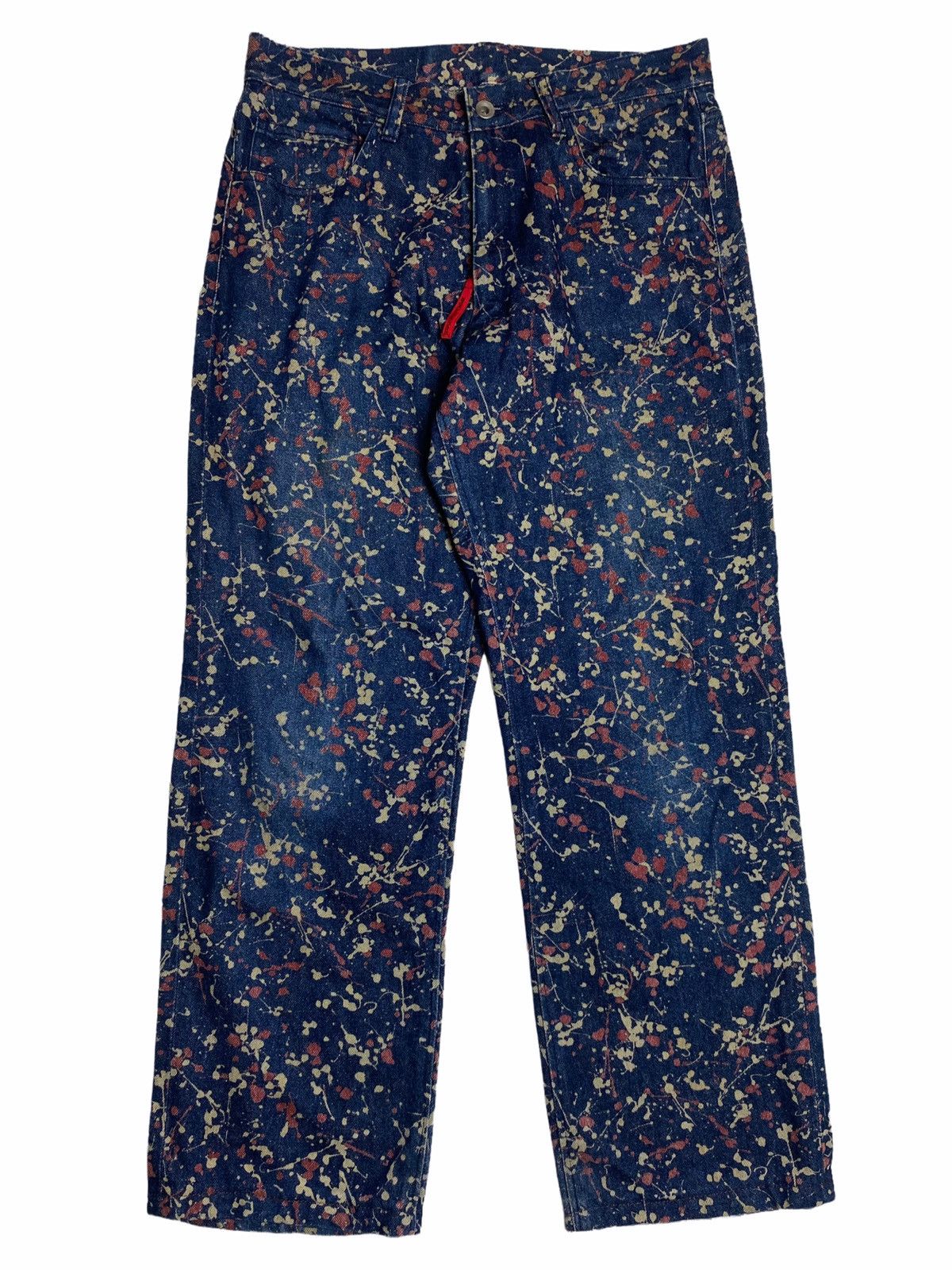 20471120 × Beauty Beast × Japanese Brand 1990s 291295=Homme - Printed Splatter Denim Pants Size US 30 / EU 46 - 1 Thumbnail