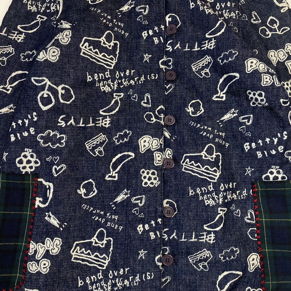 Hysteric Glamour 1990s Bettys Blue - Sketch Graphic Denim Jacket Size US M / EU 48-50 / 2 - 10 Thumbnail
