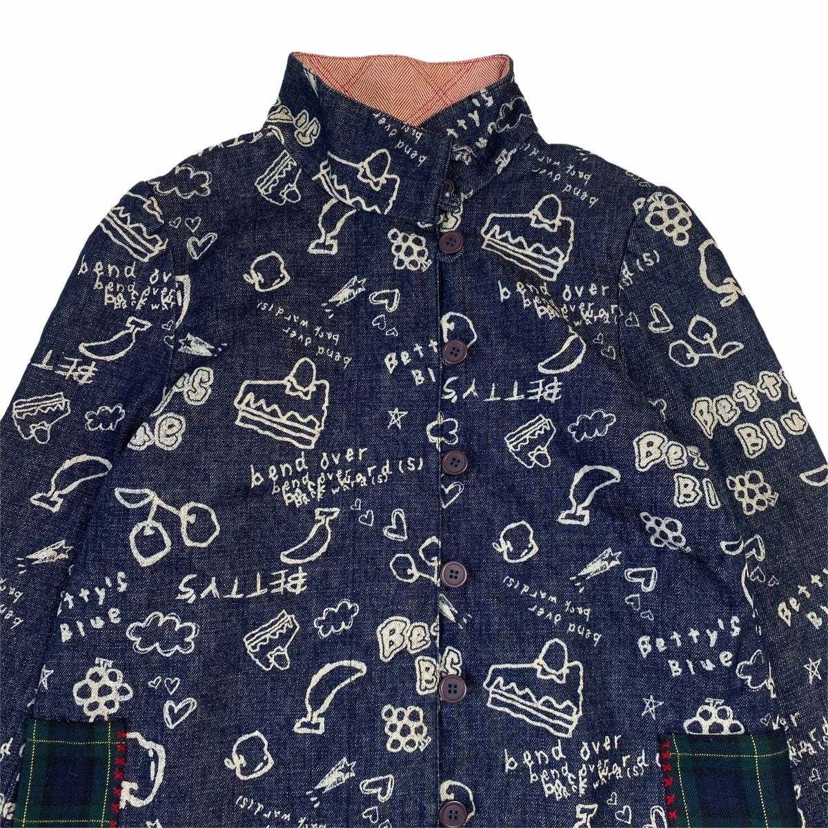 Hysteric Glamour 1990s Bettys Blue - Sketch Graphic Denim Jacket Size US M / EU 48-50 / 2 - 8 Thumbnail