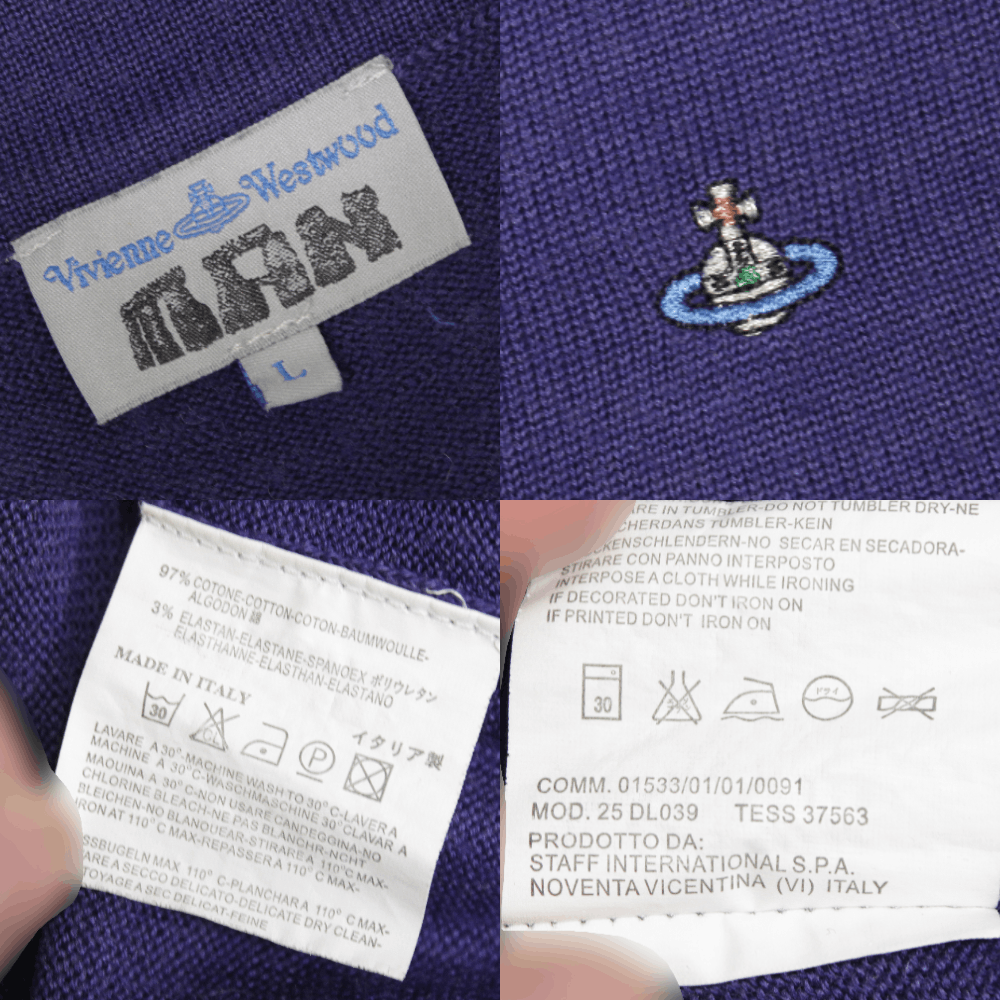 Vivienne Westwood Logo V-Neck Sweater Size US L / EU 52-54 / 3 - 10 Thumbnail