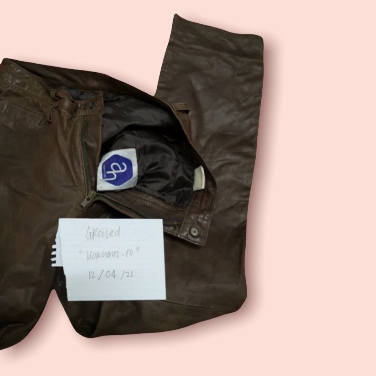 ABAHOUSE × Genuine Leather VINTAGE ABAHOUSE COWHIDE LEATHER PANTS Size US 29 - 8 Thumbnail